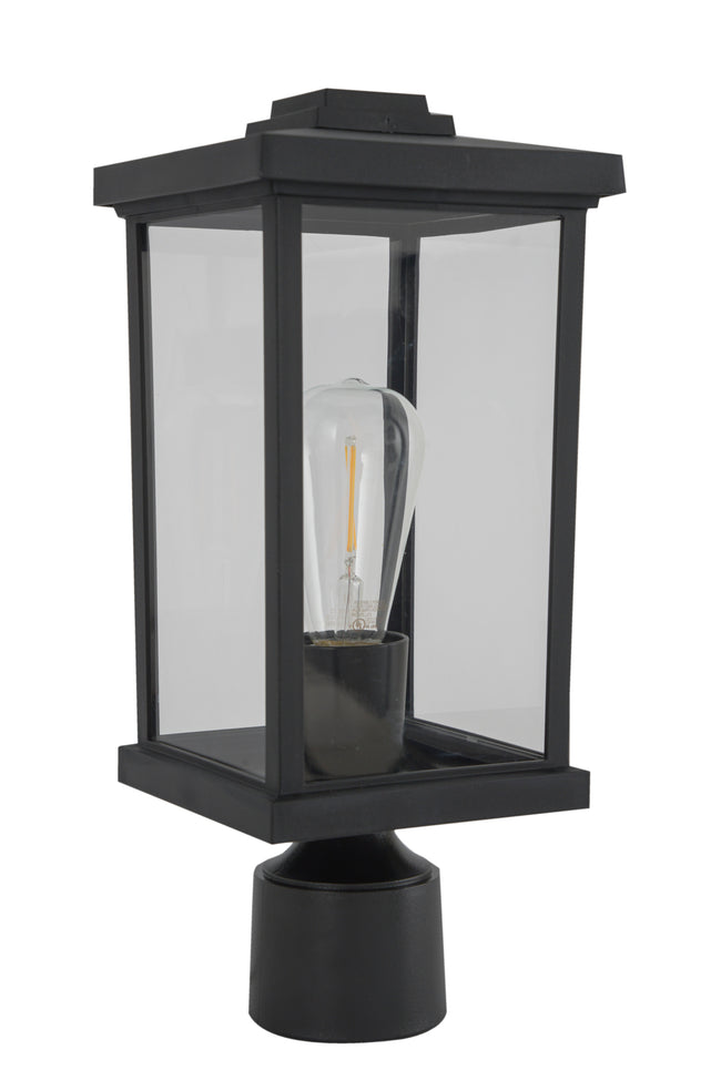 ZA2415-TB-C - Resilience Lanterns 1 Light 15" High Post Mount - Textured Black