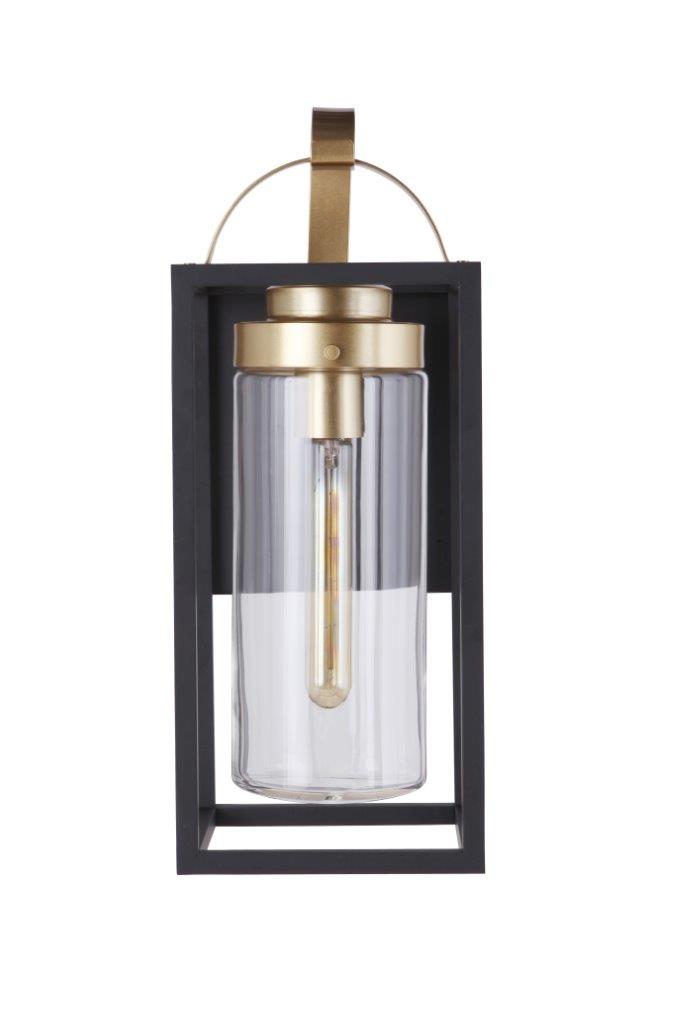ZA4814-MNSB - Neo 1 Light 17" High Outdoor Wall Lantern - Midnight / Satin Brass