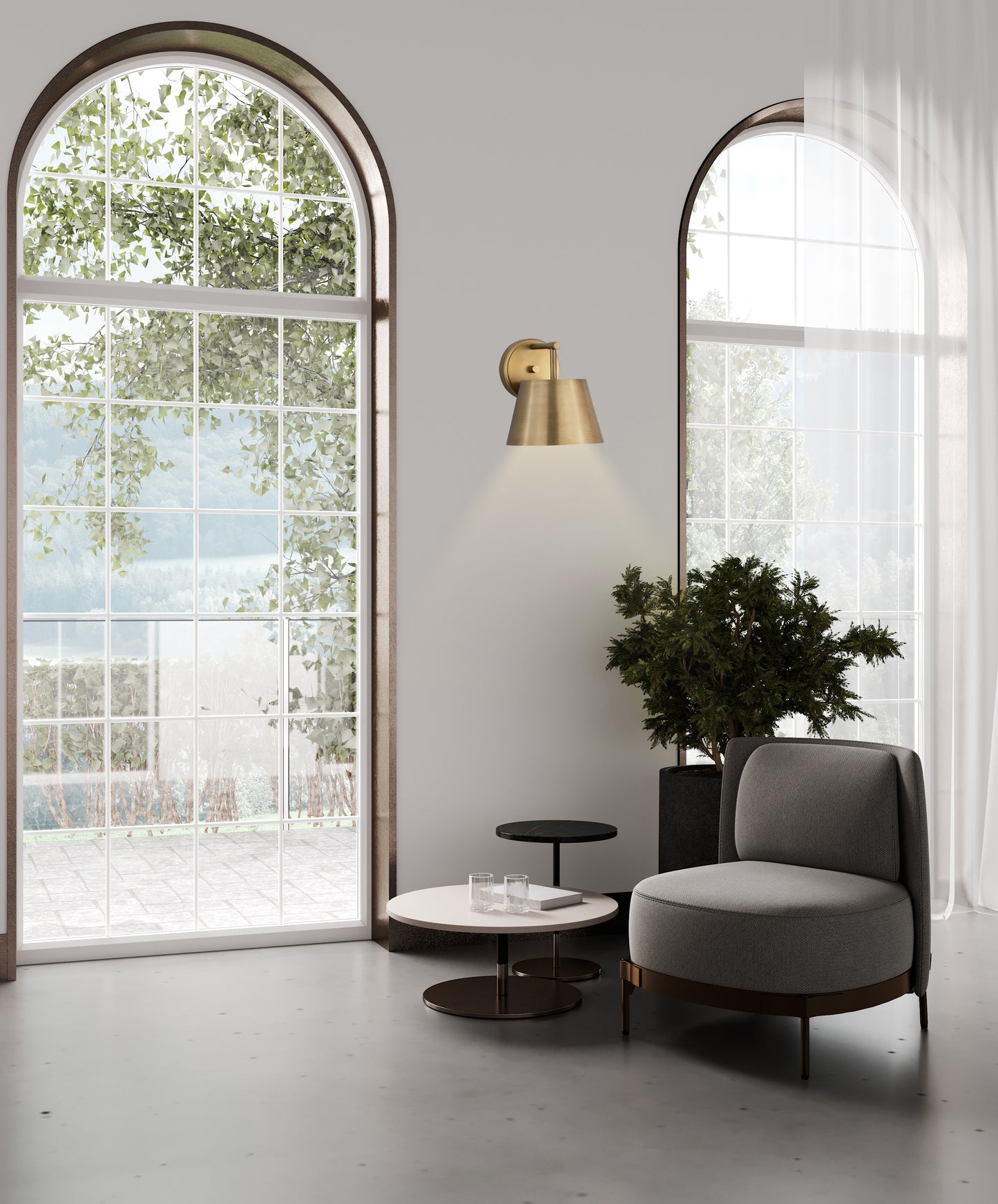 2307-1S-RB - Lilly 1 Light Wall 8" Sconce - Rubbed Brass
