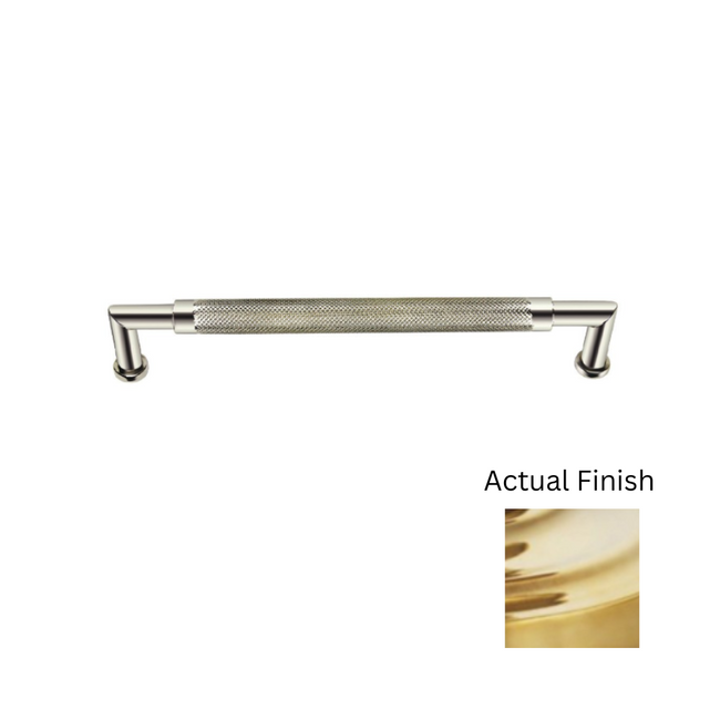 9037/153.3A - 6" Centers - Knurled Cabinet Pull - Polished Brass Unlacquered