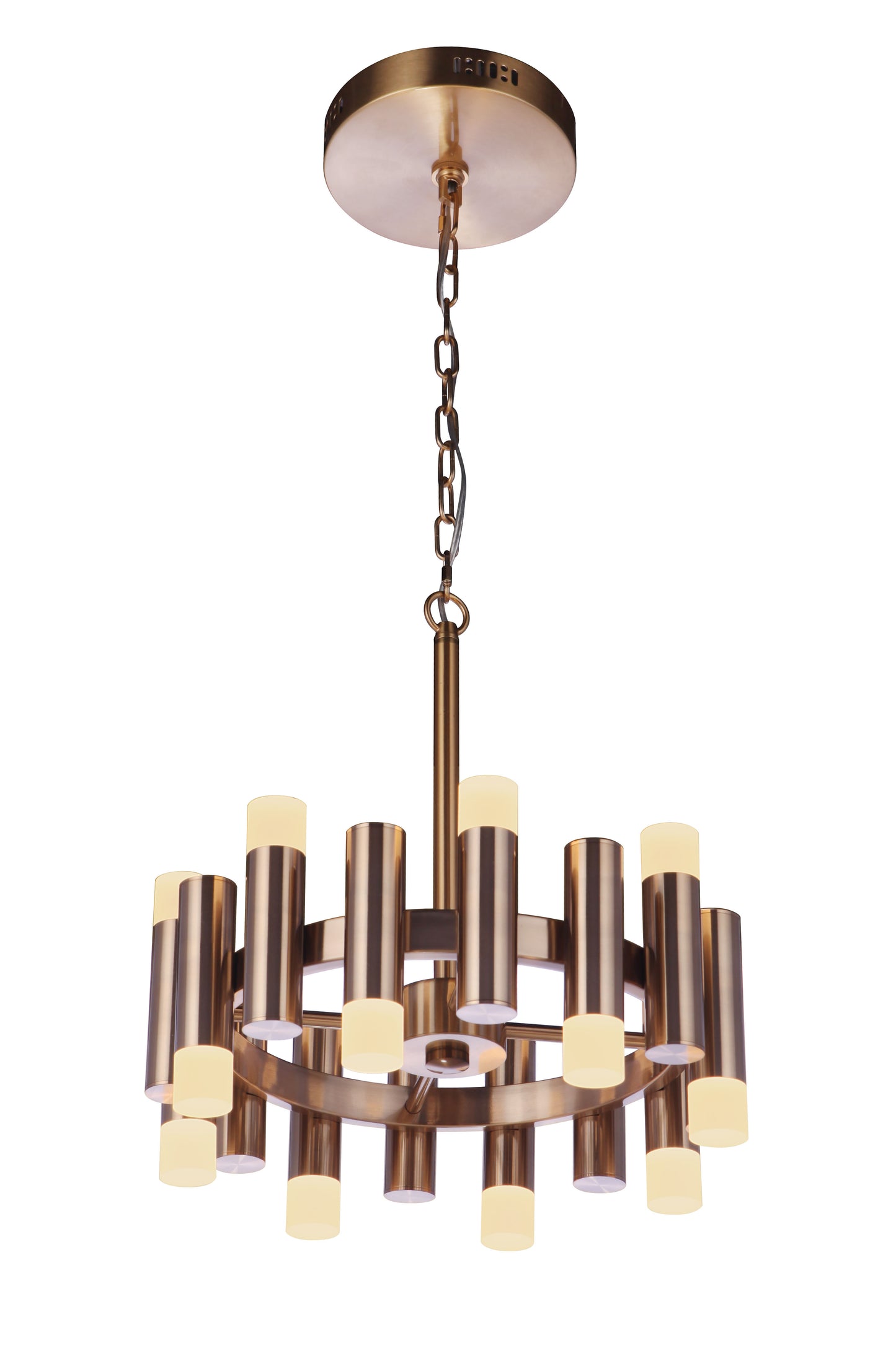 57516-SB-LED - Simple Lux 16 Light 16" Wide Chandelier - Satin Brass