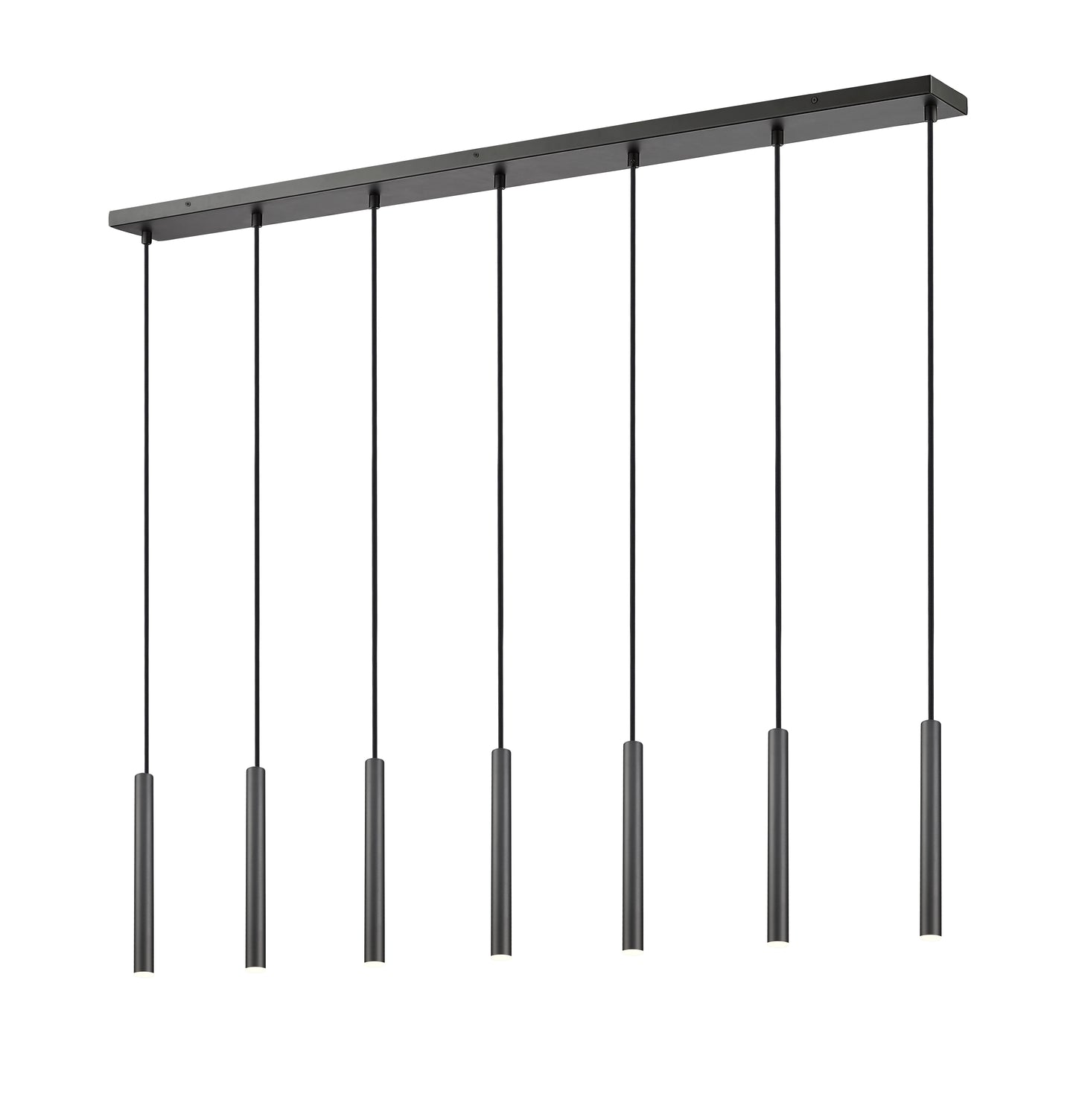 919MP12-7L-MB-LED - Forest 7 Light Linear 54" Chandelier - Matte Black