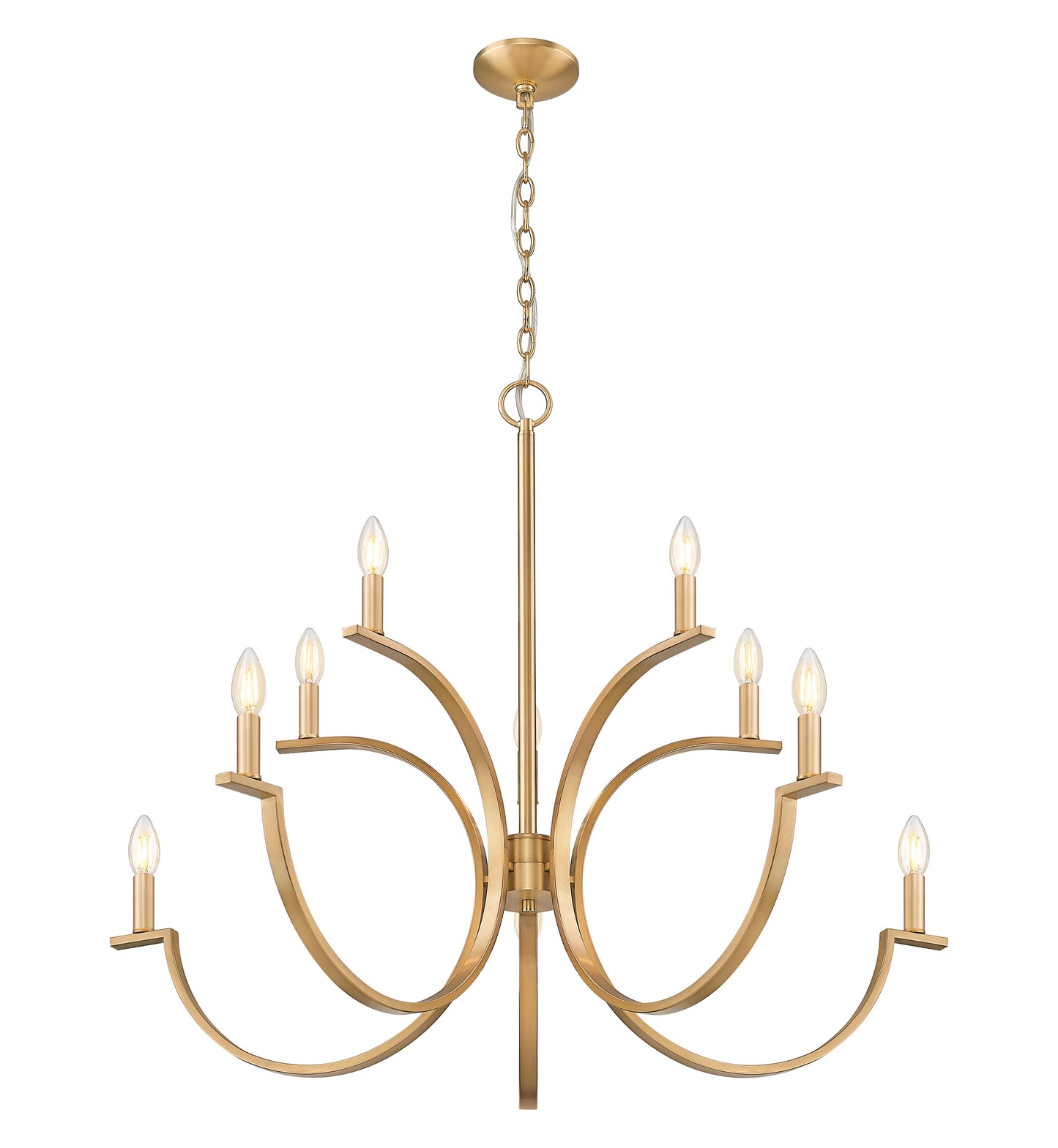 2016-10MGLD - Cordelia 10 Light 40" Chandelier - Modern Gold