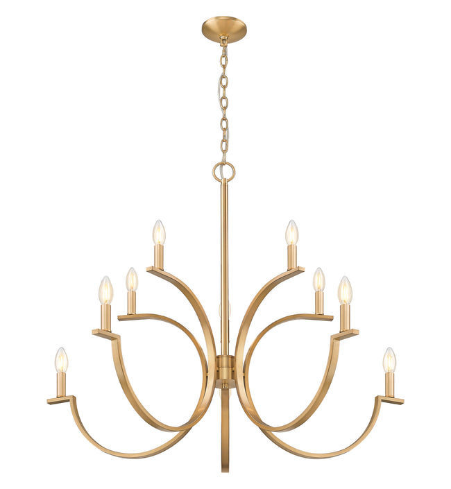 2016-10MGLD - Cordelia 10 Light 40" Chandelier - Modern Gold