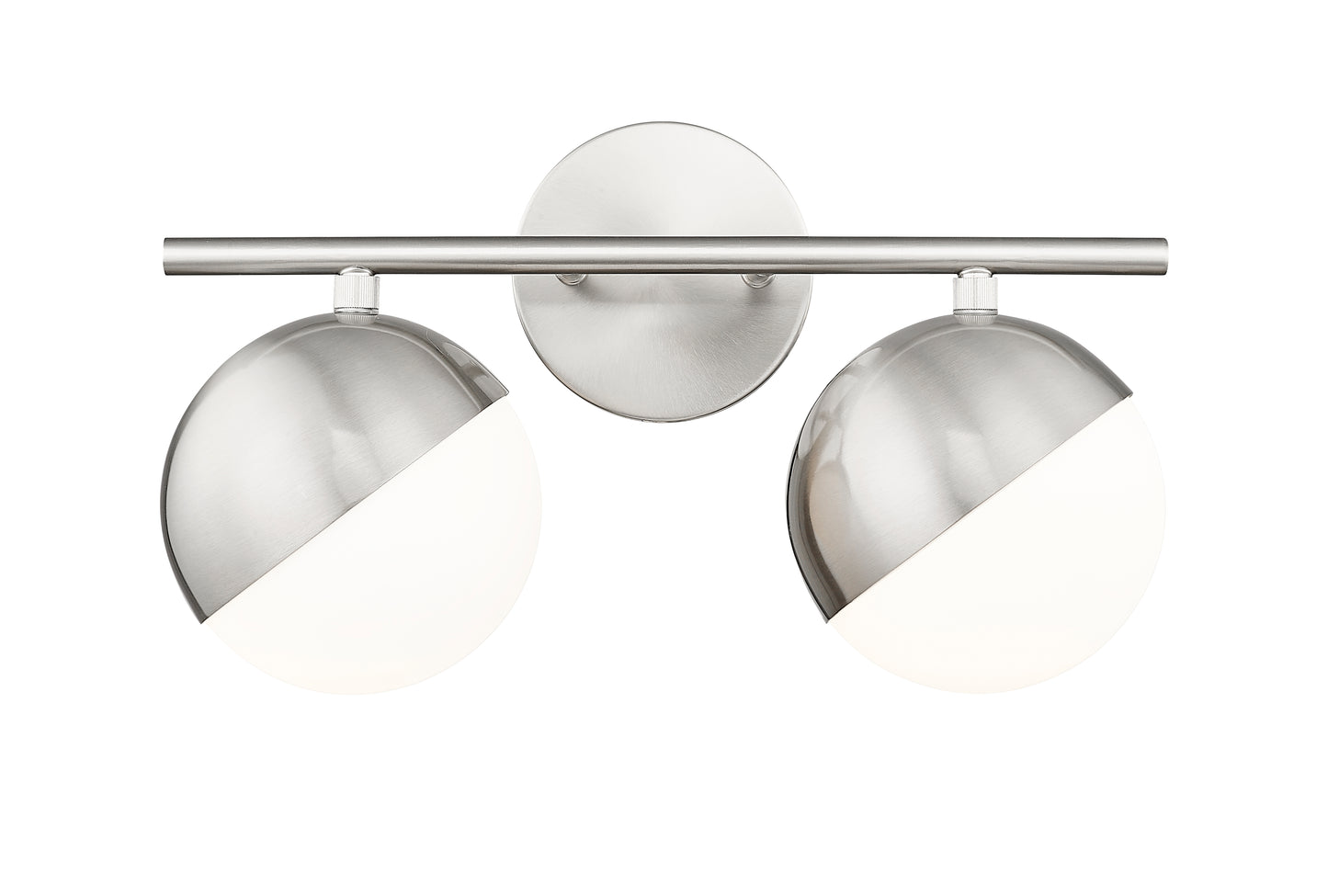 7517-2V-BN - Realm Sphere 2 Light 16" Vanity - Brushed Nickel