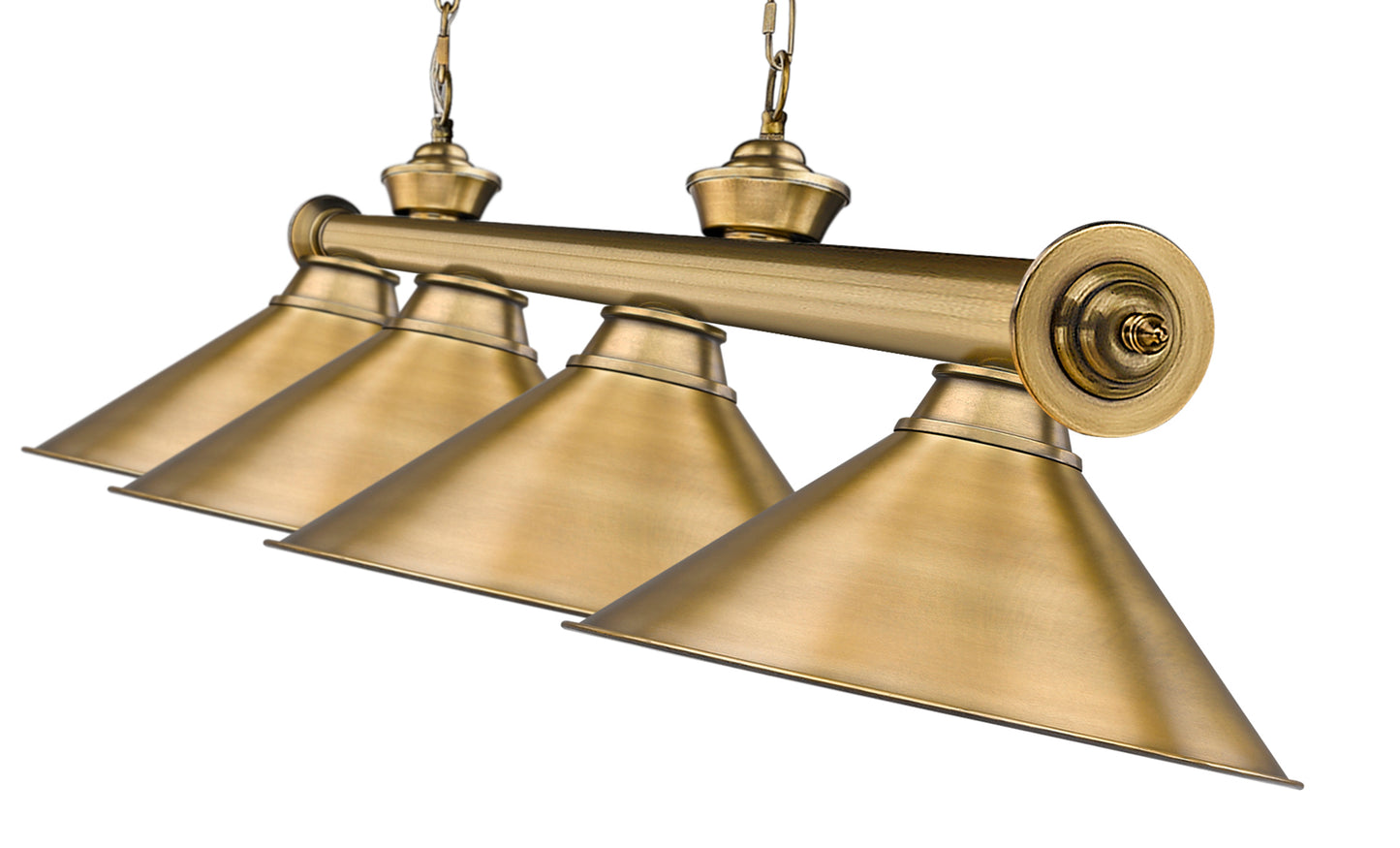 2306-4RB-RB15 - Cordon 4 Light 81" Billiard - Rubbed Brass