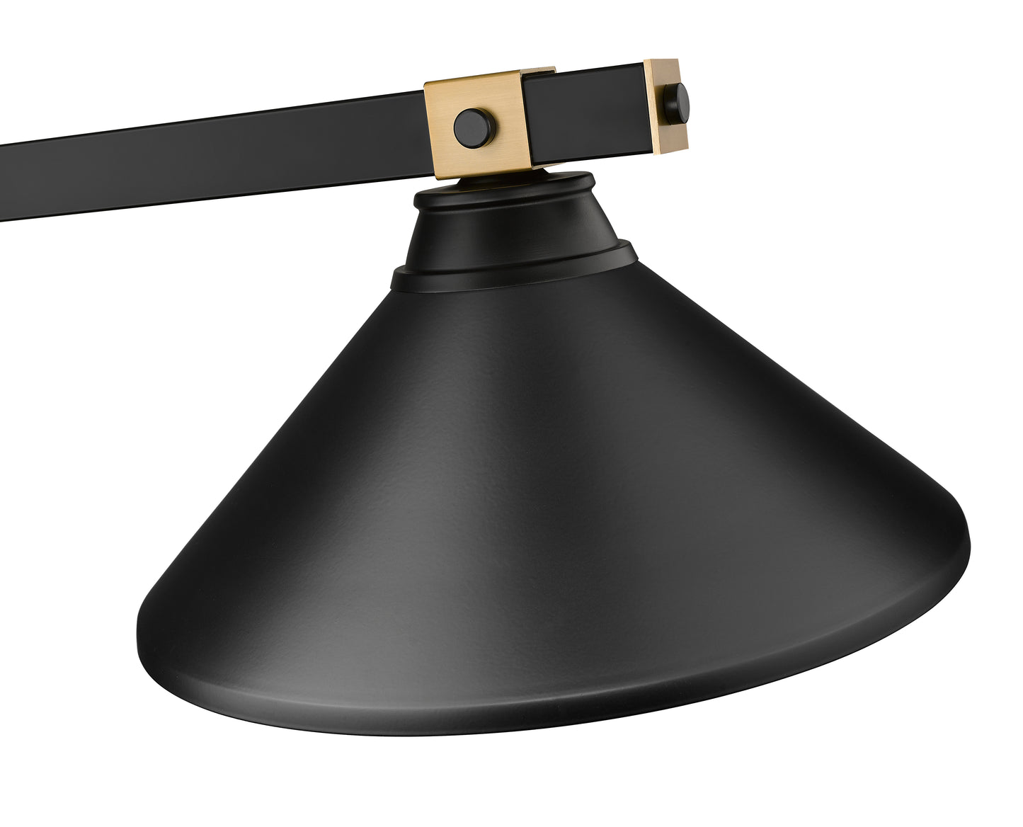1955-3MB-RB-MMB - Bronte 3 Light 53" Billiard - Matte Black / Rubbed Brass