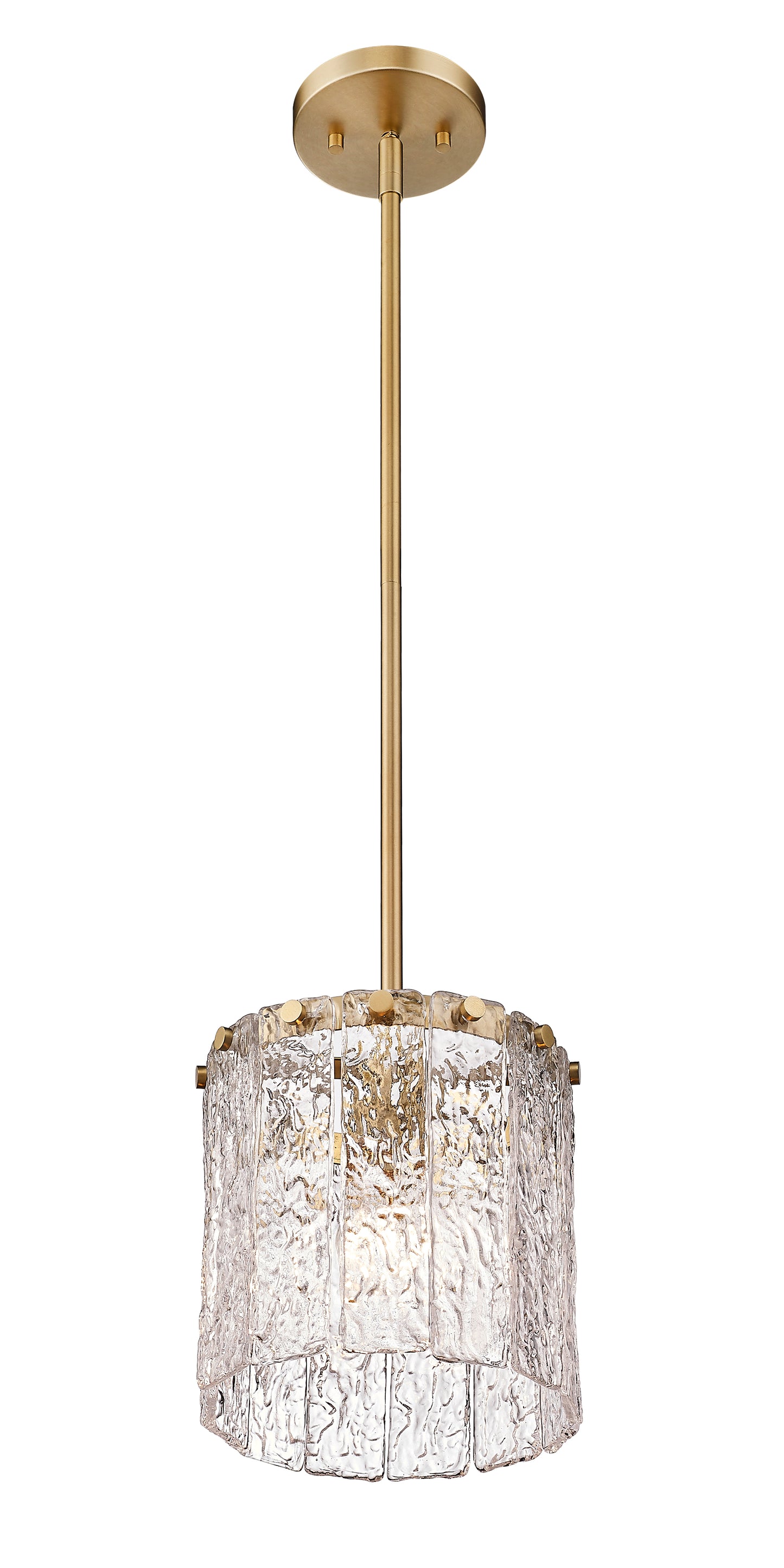1943P8-MGLD - Glacier 1 Light 8" Pendant - Modern Gold