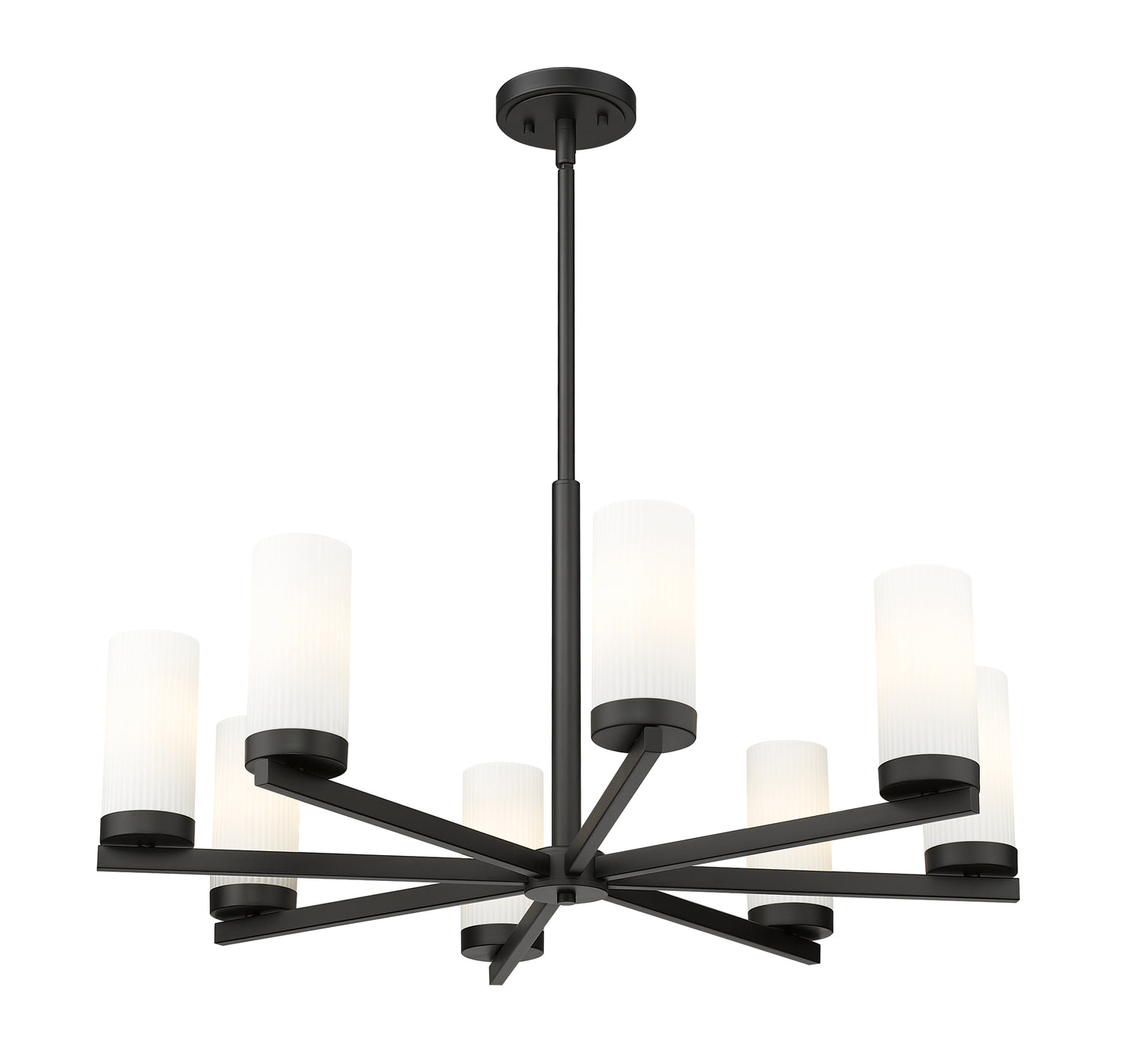 3044-8MB - Danica 8 Light 32" Chandelier - Matte Black