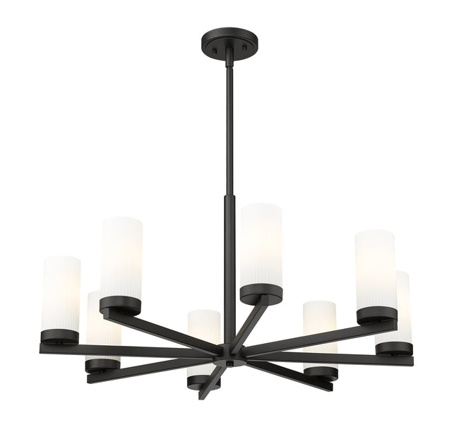 3044-8MB - Danica 8 Light 32" Chandelier - Matte Black