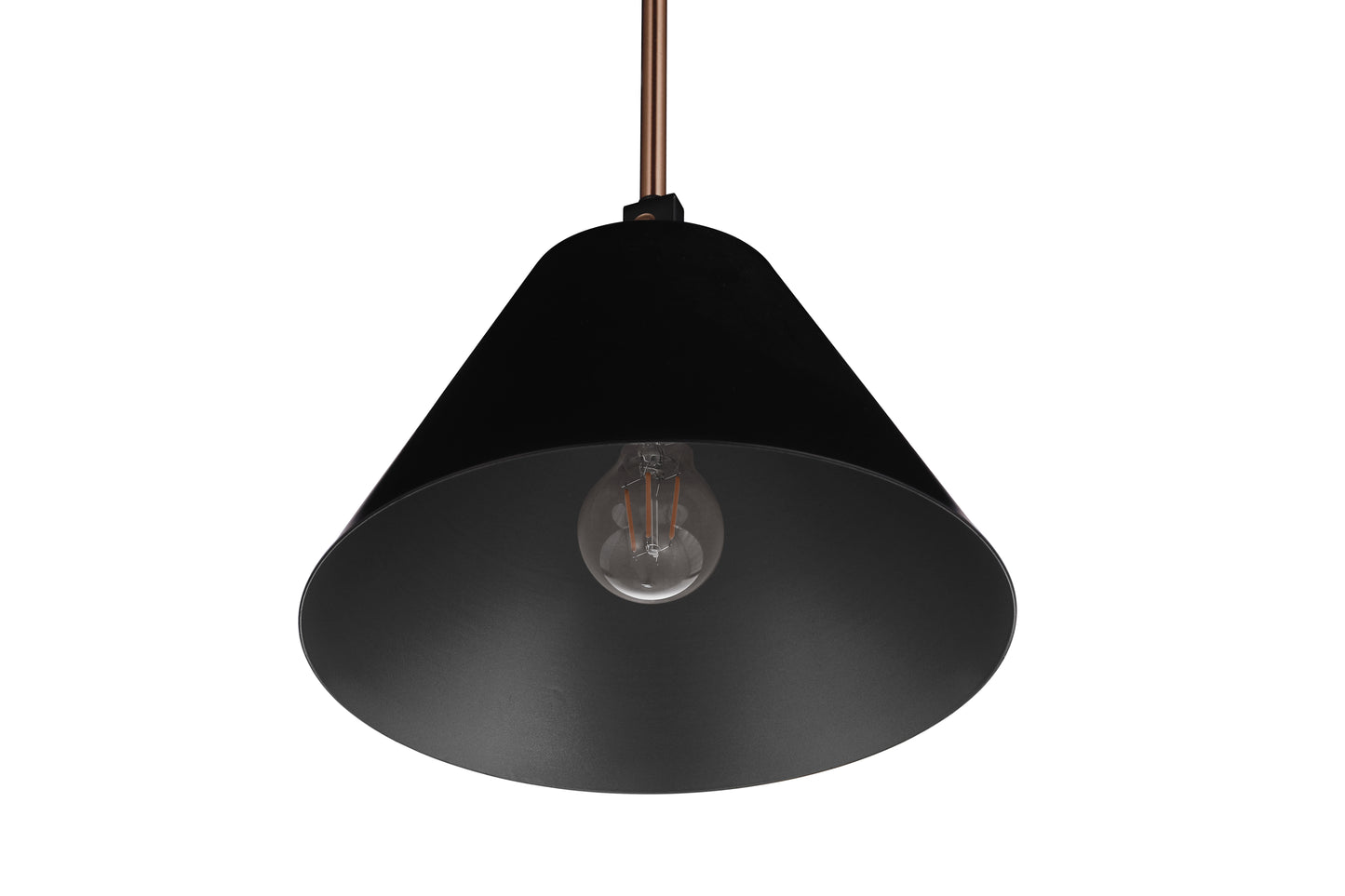 60991-FBSB - Blake 1 Light 11" Wide Pendant - Flat Black / Satin Brass