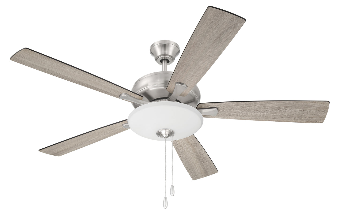 ECF111BNK5-DWWLN - Eos 3 Light Bowl 52" 5 Blade Ceiling Fan with Light Kit - Brushed Nickel