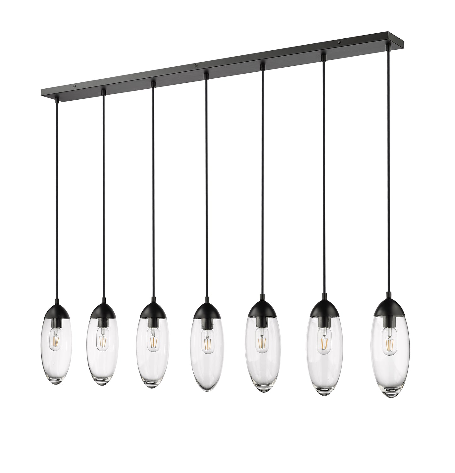 651P-7L-MB - Arden 7 Light Linear 54" Chandelier - Matte Black
