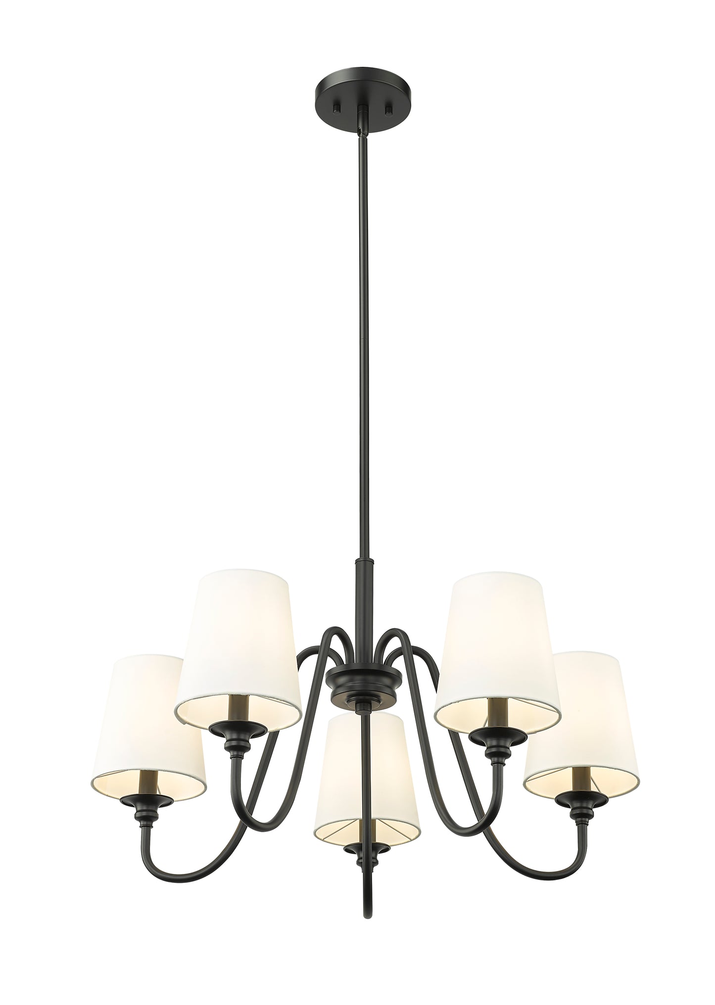 7509-5-26MB - Gianna 5 Light 26" Chandelier - Matte Black