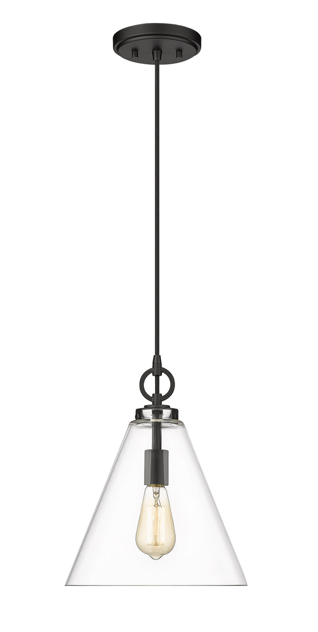 3034P11-MB - Harper 1 Light 12" Pendant - Matte Black