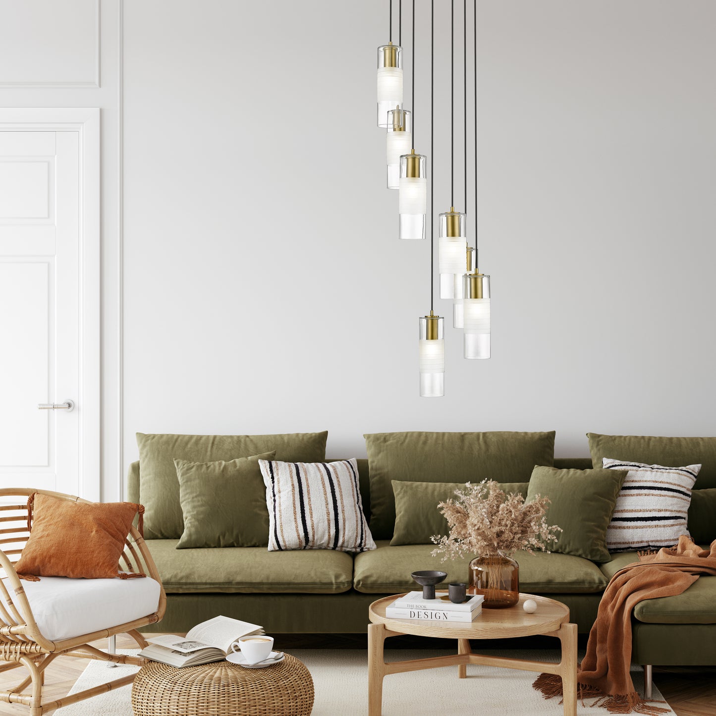 824P-7R-MGLD - Alton 7 Light 18" Chandelier - Modern Gold