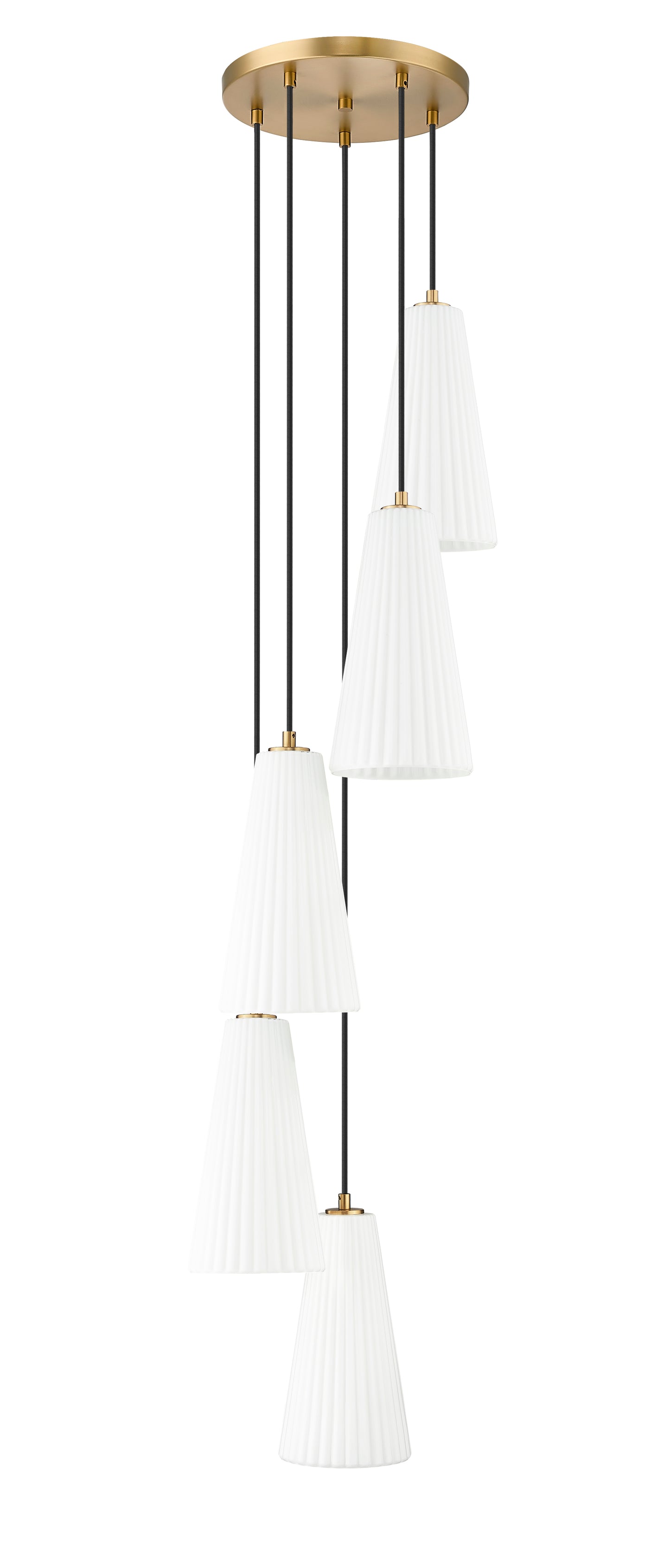 3043P7-5R-MGLD - Farrell 5 Light 12" Chandelier - Modern Gold