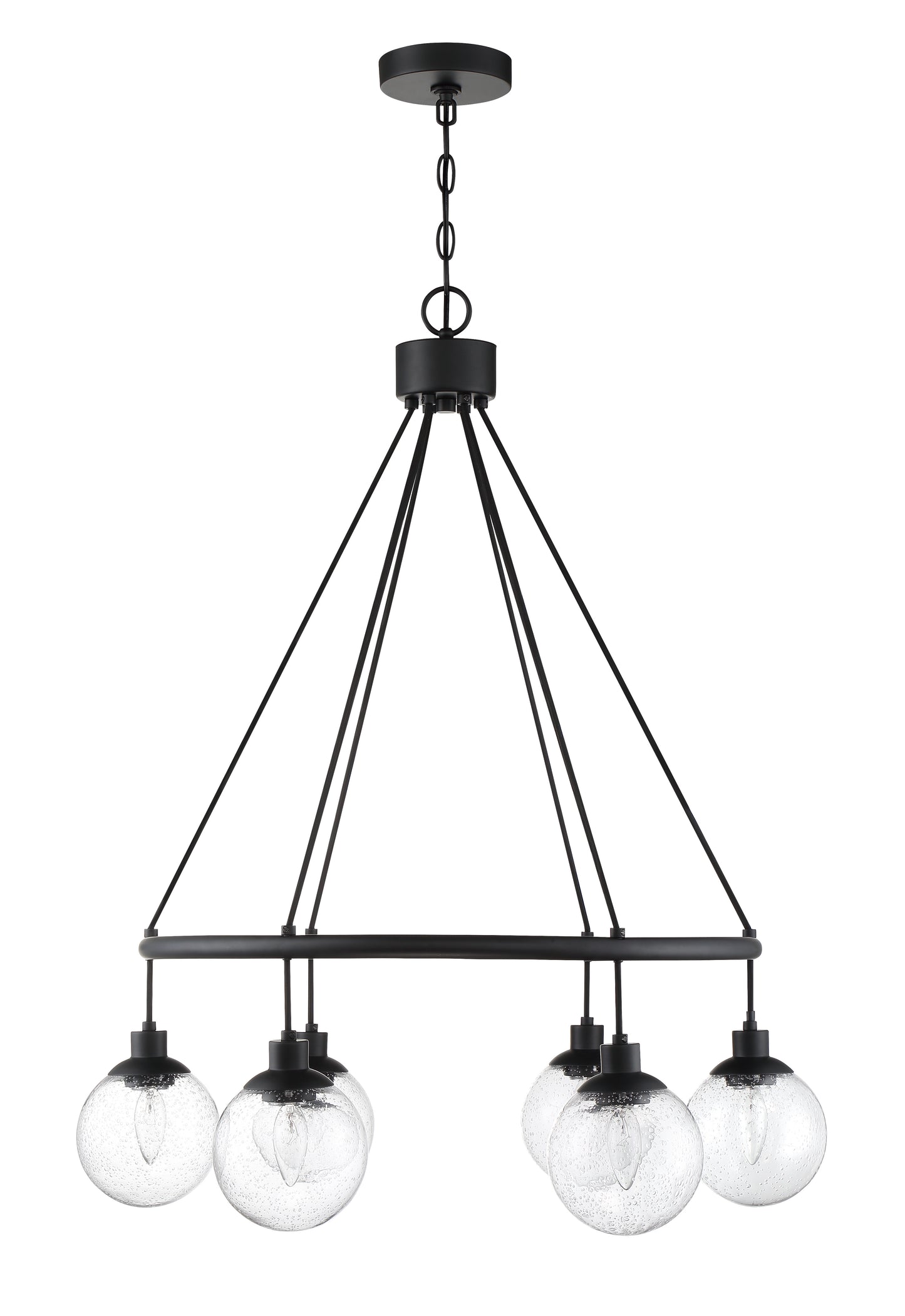 53326-FB - Que 6 Light 28" Wide Chandelier - Flat Black