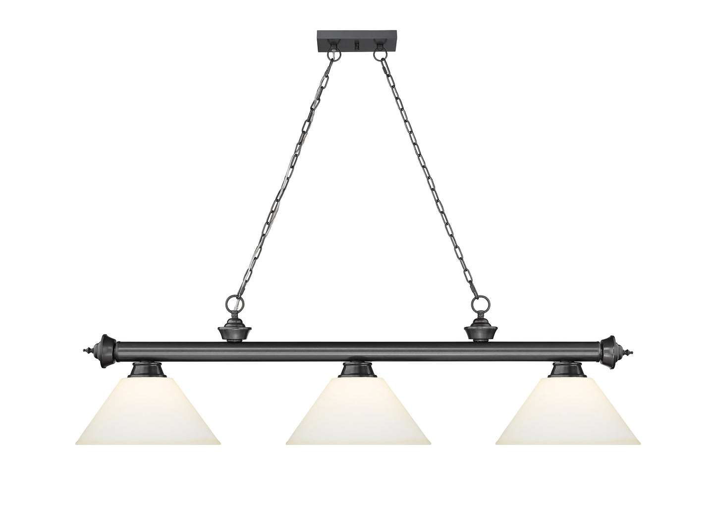 2306-3BP-AMO14 - Cordon 3 Light 57" Billiard - Bronze Plate
