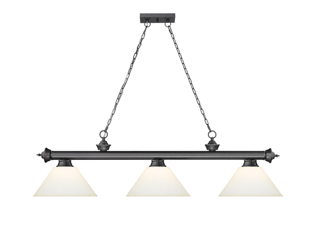 2306-3BP-AMO14 - Cordon 3 Light 57" Billiard - Bronze Plate