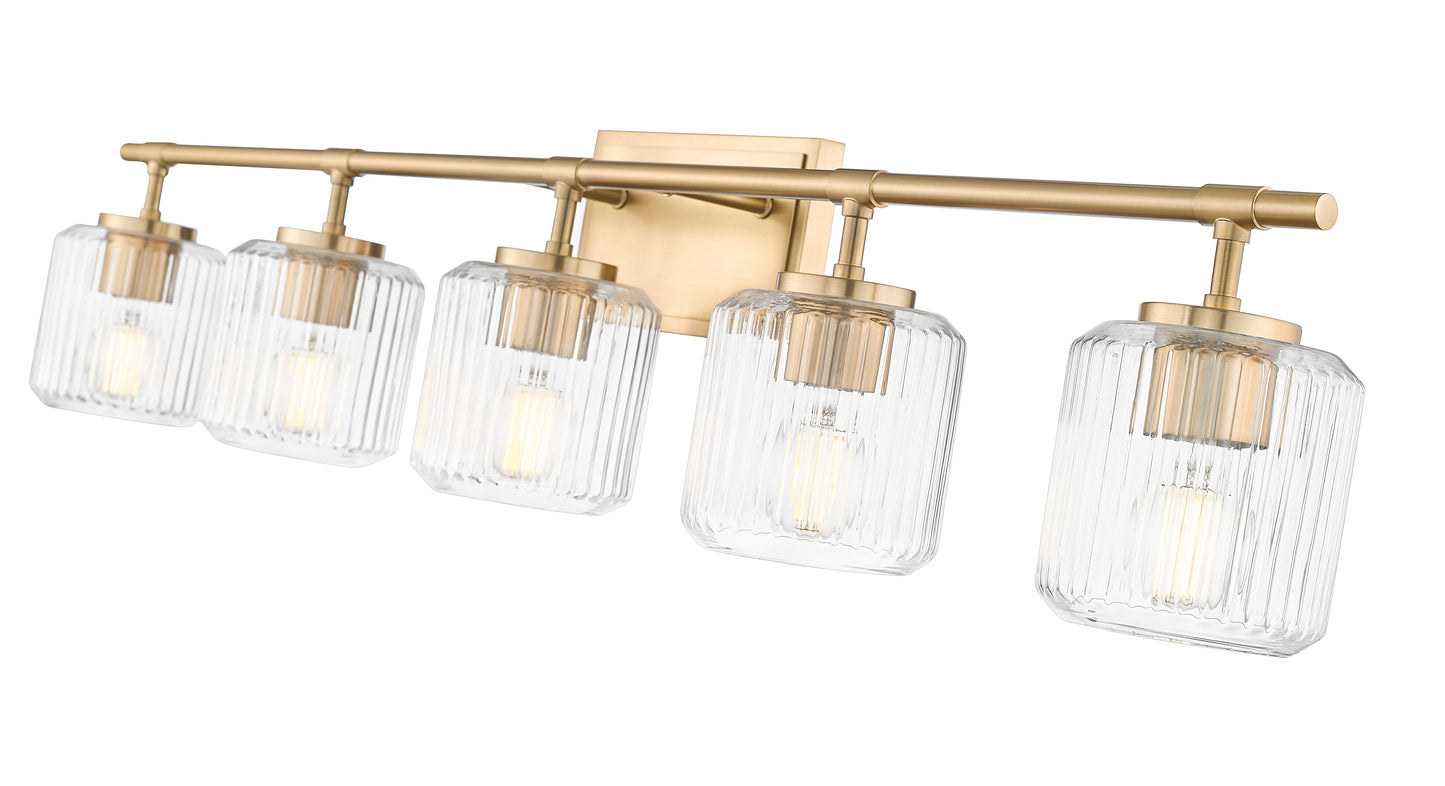 7515-5V-MGLD - Landon 5 Light 42" Vanity - Modern Gold