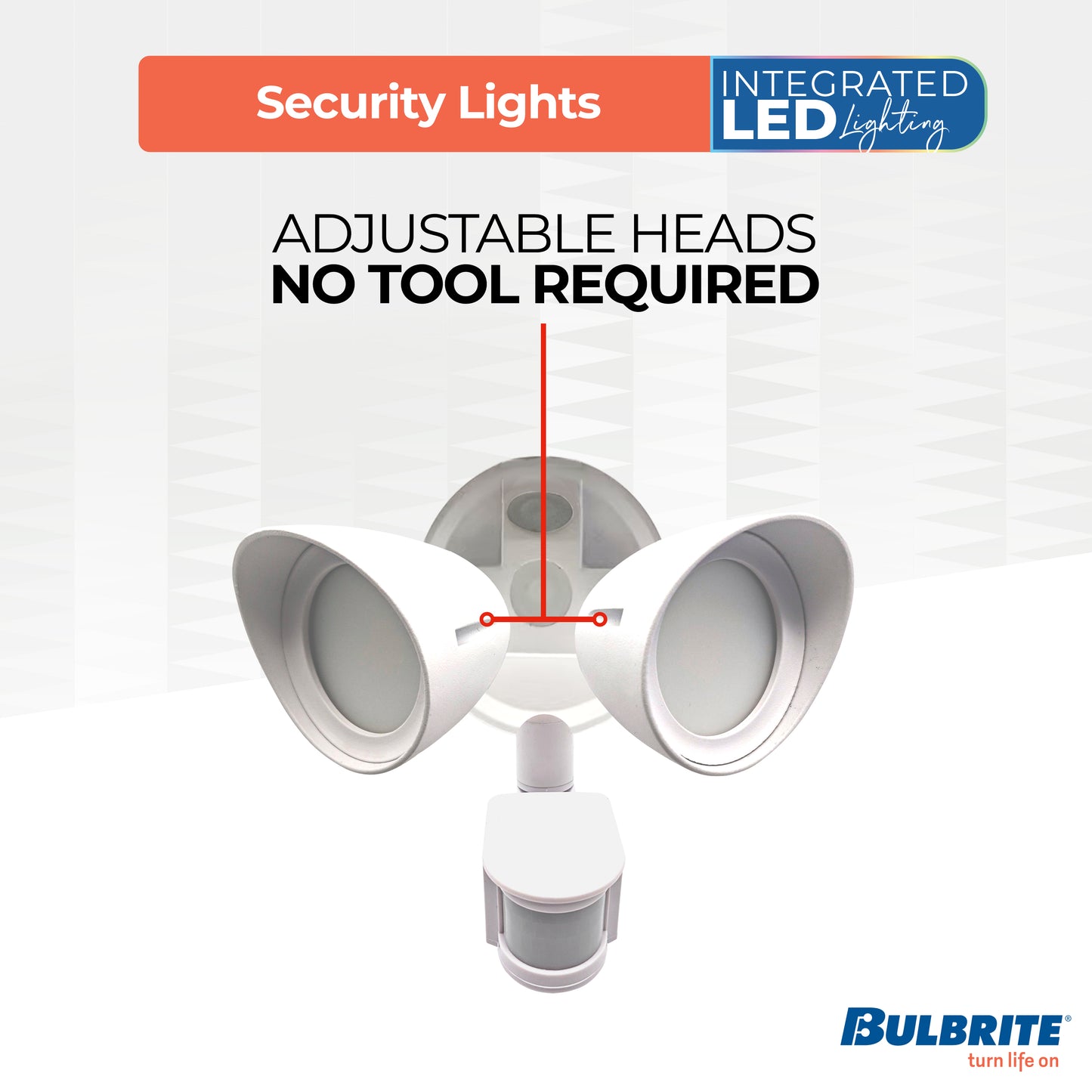 773702 - Motion Sensor / Dusk-To-Dawn Wired Outdoor 2-Head LED Security Flood Light, White Finish