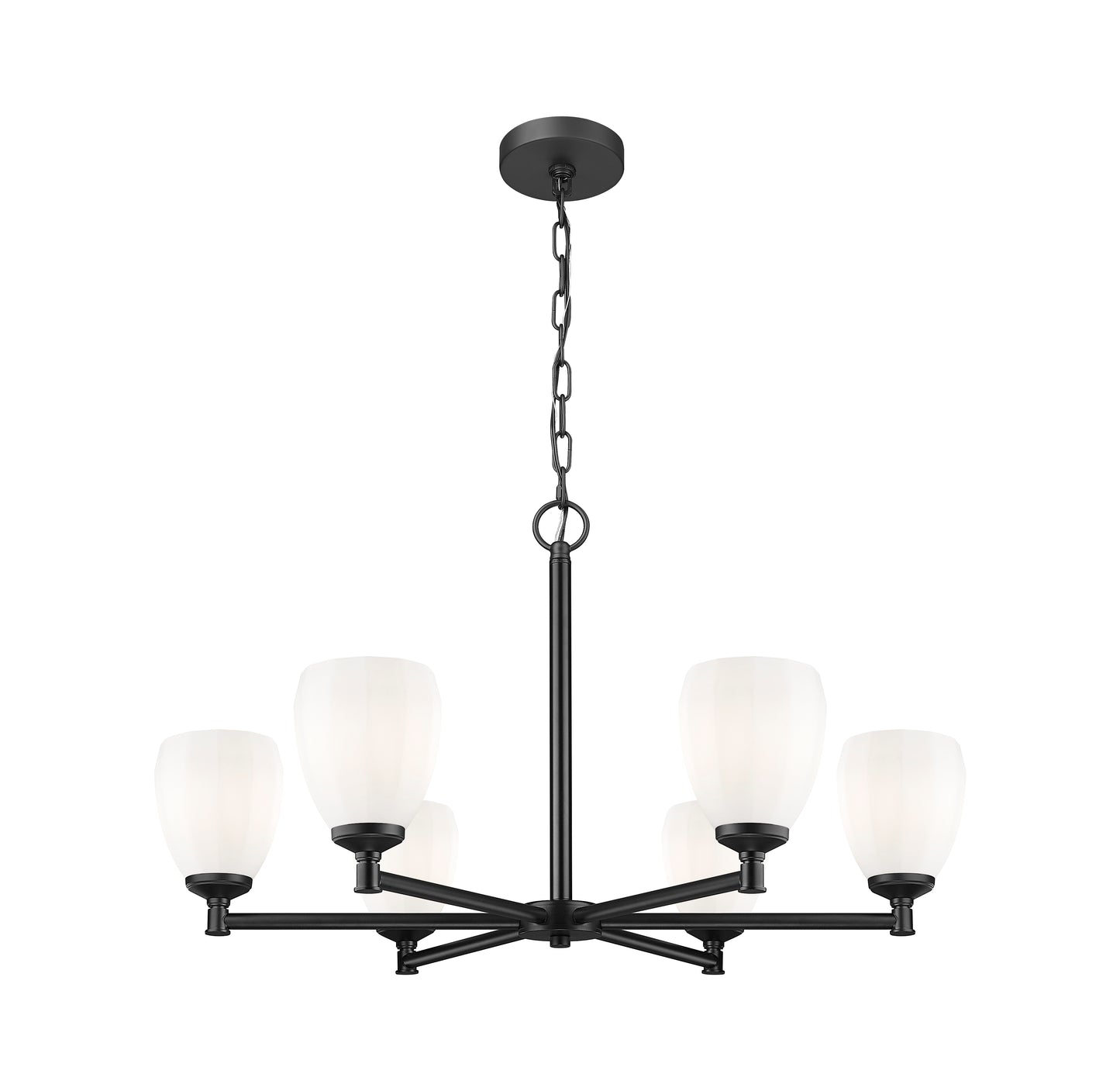 7004-6MB - Oren 6 Light 32" Chandelier - Matte Black