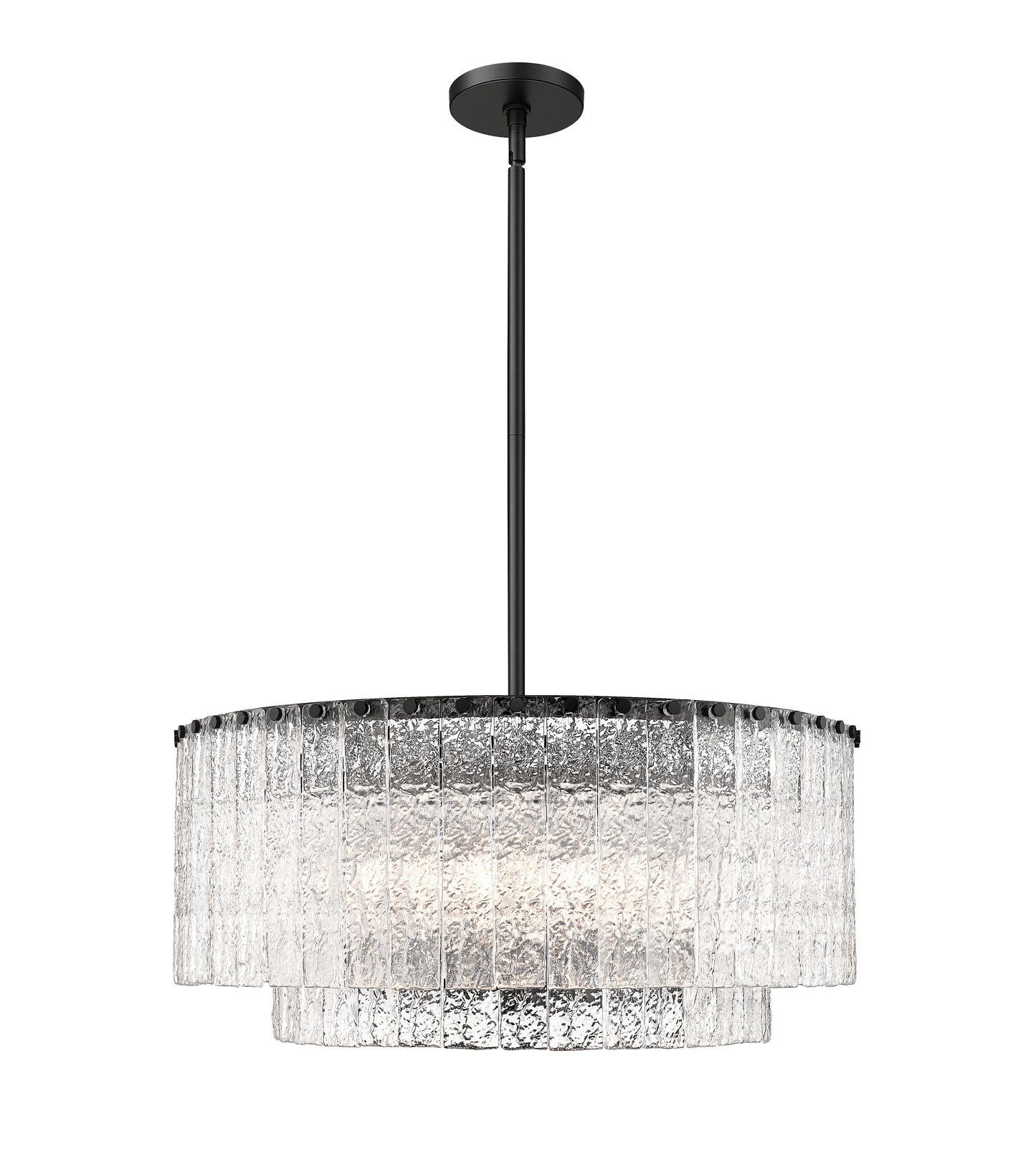 1943P26-2-MB - Glacier 10 Light 28" Pendant - Matte Black