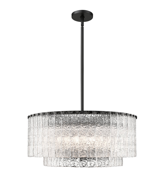 1943P26-2-MB - Glacier 10 Light 28" Pendant - Matte Black
