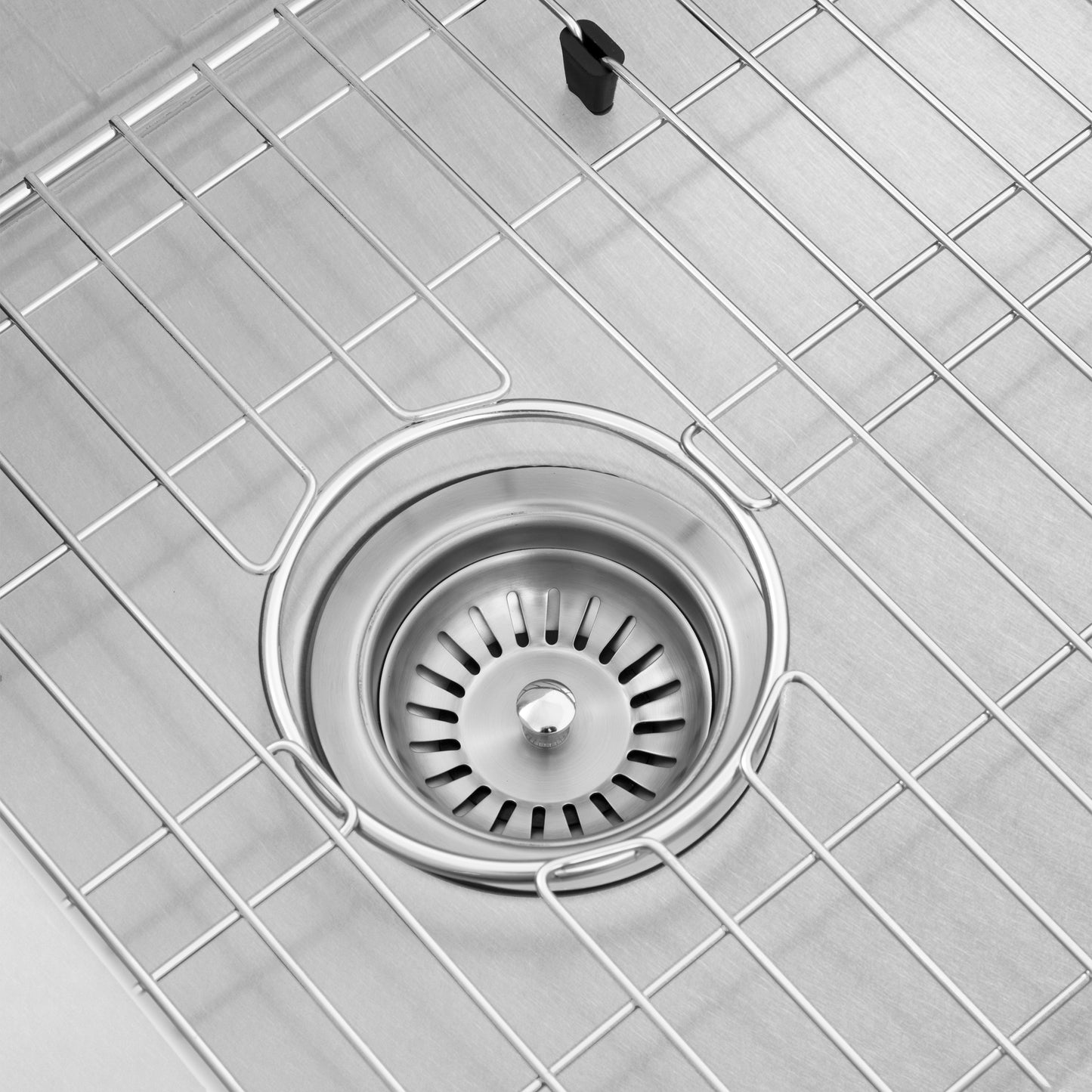 SLS-43S - 43" Garmisch Undermount Single Bowl Satin Stainless Steel Kitchen Sink with Bottom Grid and Accessories
