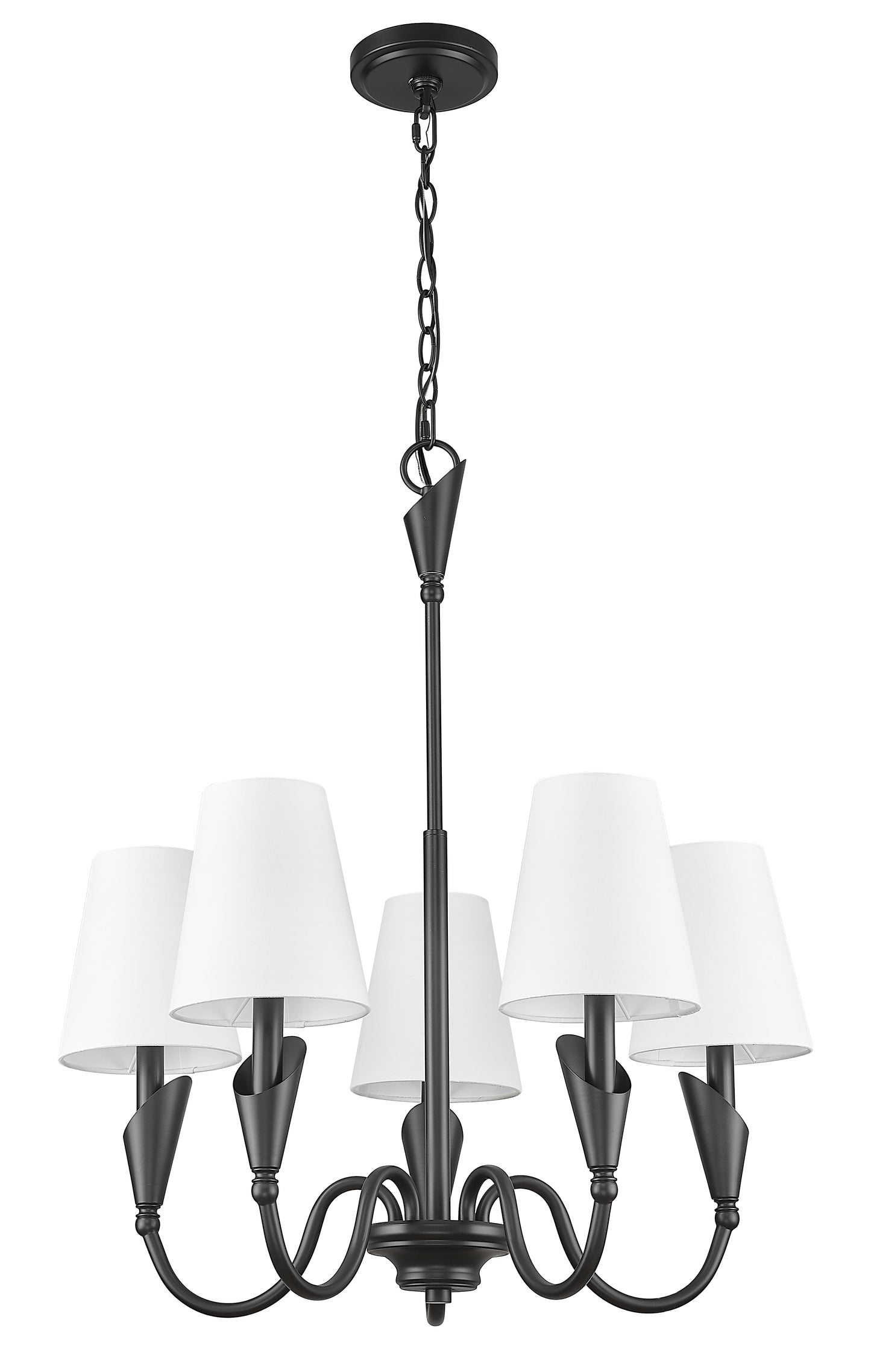 4014-24MB - Claudelle 5 Light 24" Chandelier - Matte Black