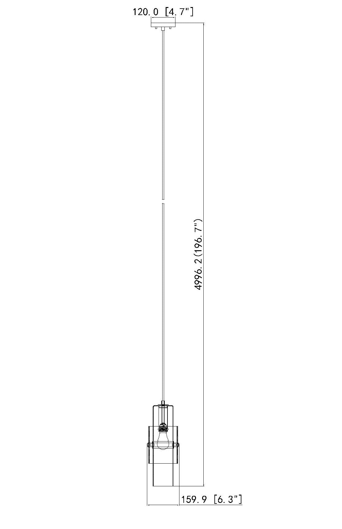 1946P-MB - Cayden 1 Light 6" Pendant - Matte Black