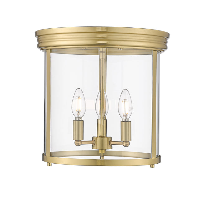 742F13-LG - Thayer 3 Light Flush 13" Mount - Luxe Gold
