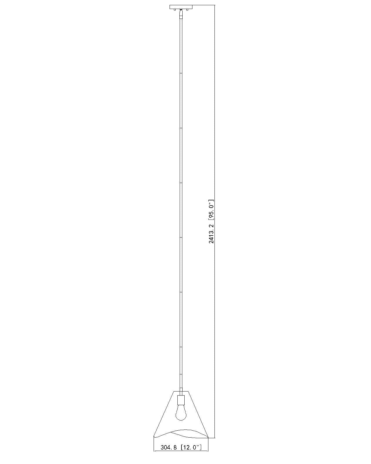 1952P12-MB - Aria 1 Light 12" Pendant - Matte Black