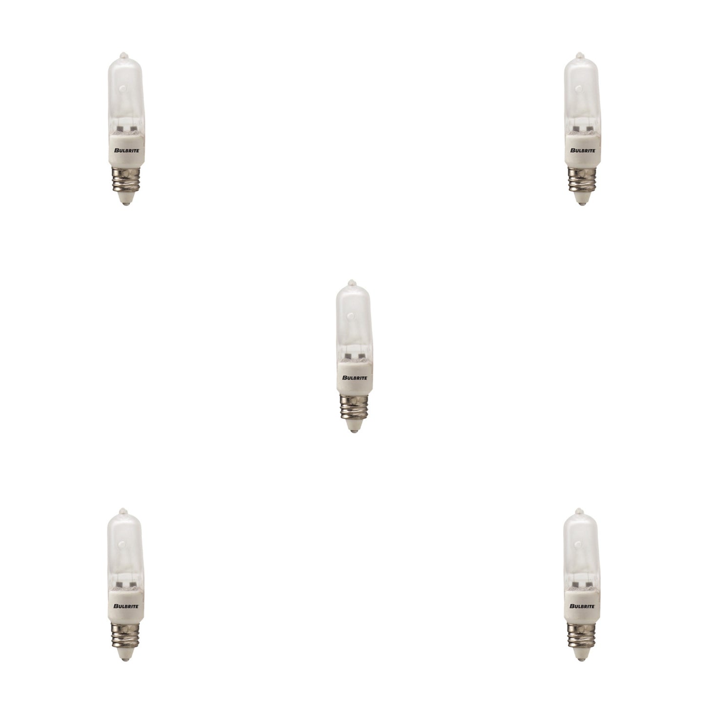 610102 - Dimmable Frost T4 Halogen Mini Candelabra Light Bulb - 100 Watt - 2900K - 5 Pack