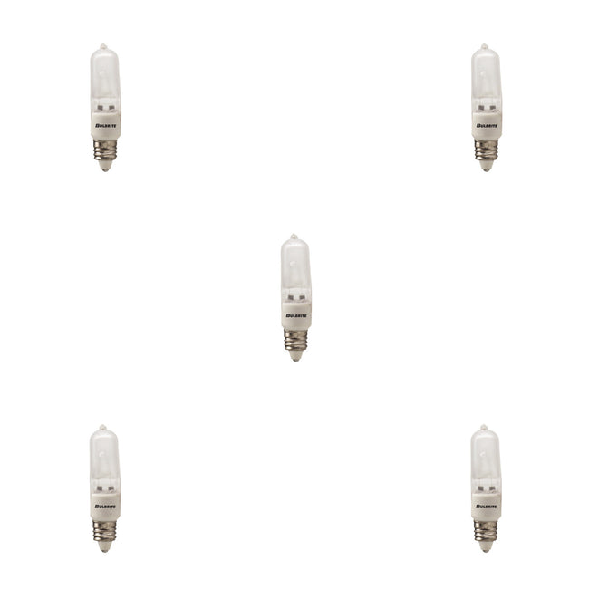 610102 - Dimmable Frost T4 Halogen Mini Candelabra Light Bulb - 100 Watt - 2900K - 5 Pack