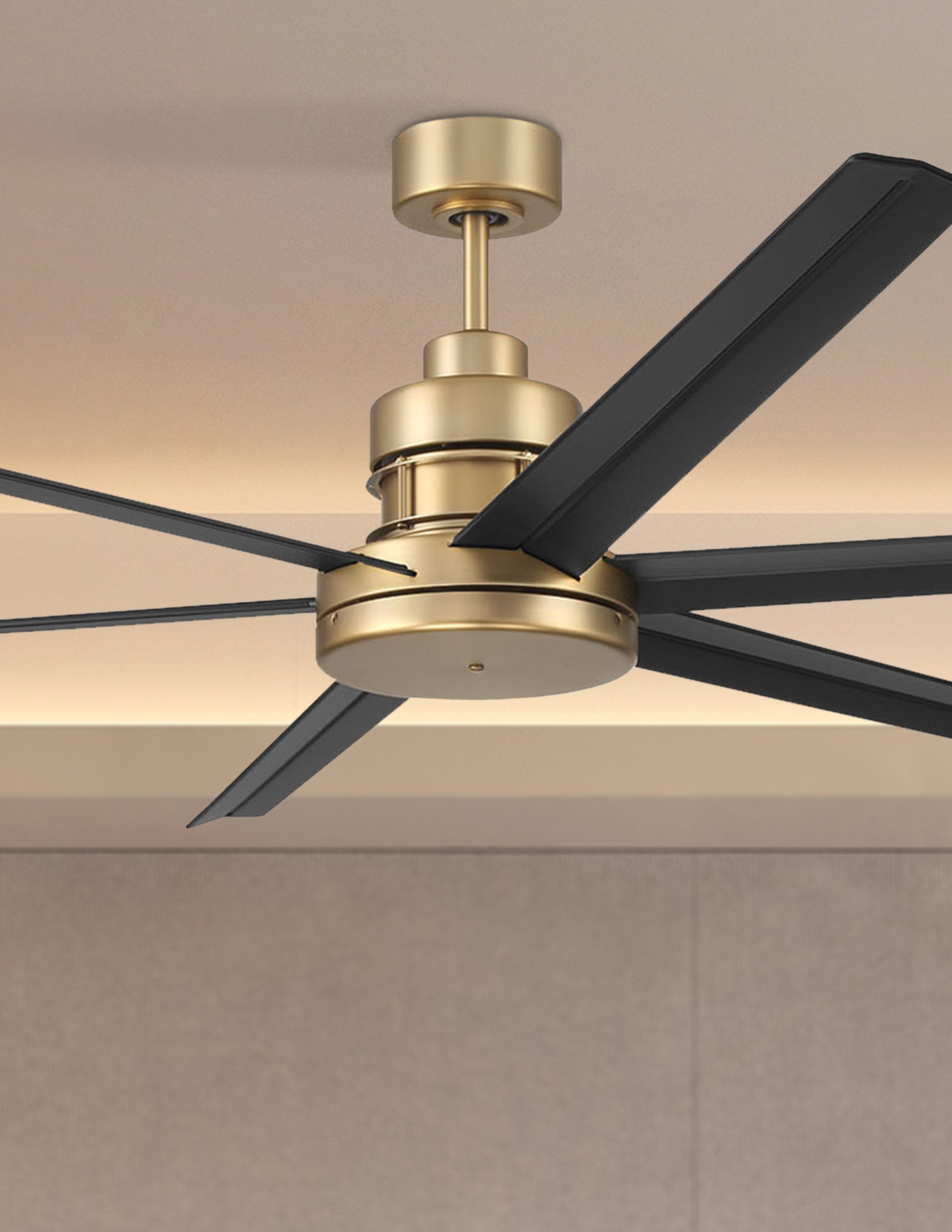 MND72SBFB6 - Mondo 72 72" 6 Blade Ceiling Fan with Light Kit - Satin Brass