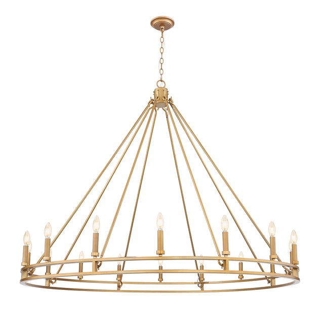 4005-16SBR - Dennison 16 Light 60" Chandelier - Signature Brass