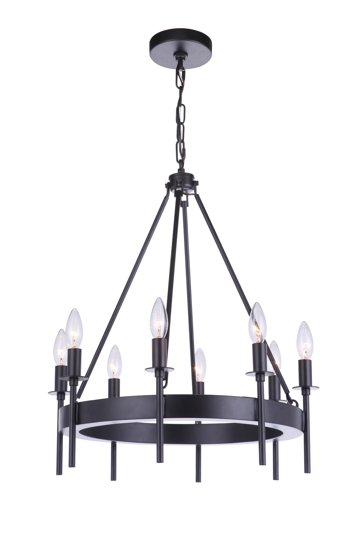 54328-FB - Larrson 8 Light 20" Wide Chandelier - Flat Black