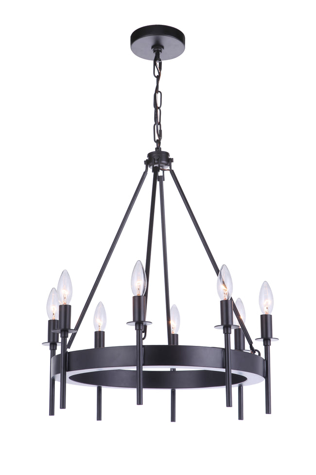 54328-FB - Larrson 8 Light 20" Wide Chandelier - Flat Black