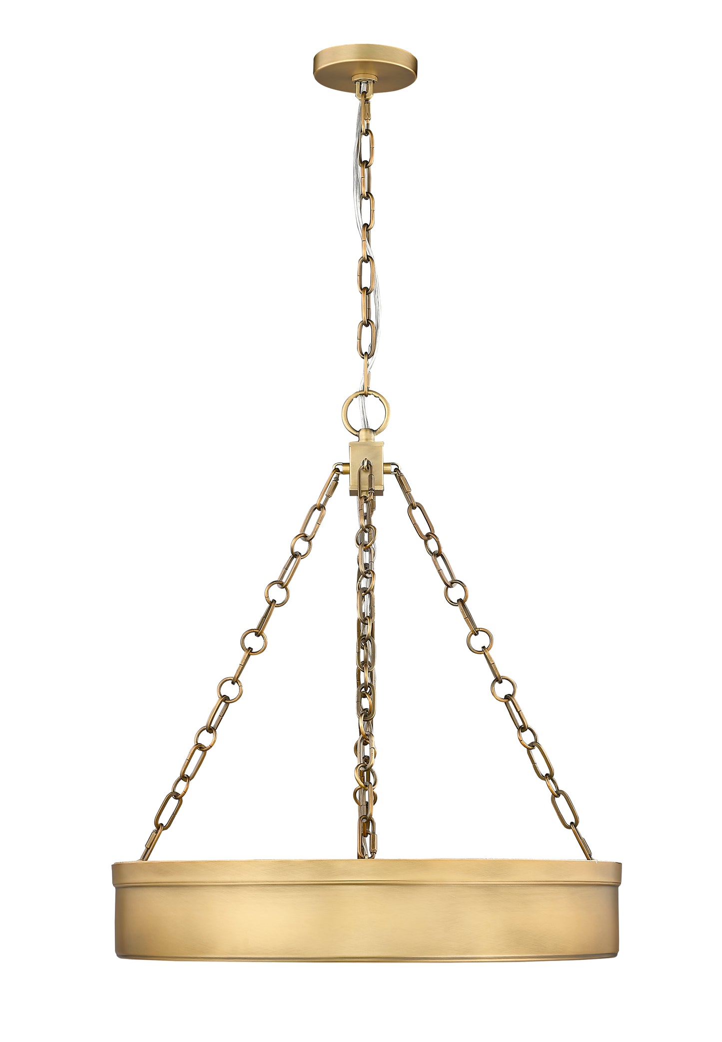 1944P22-RB-LED - Anders 3 Light 22" Chandelier - Rubbed Brass