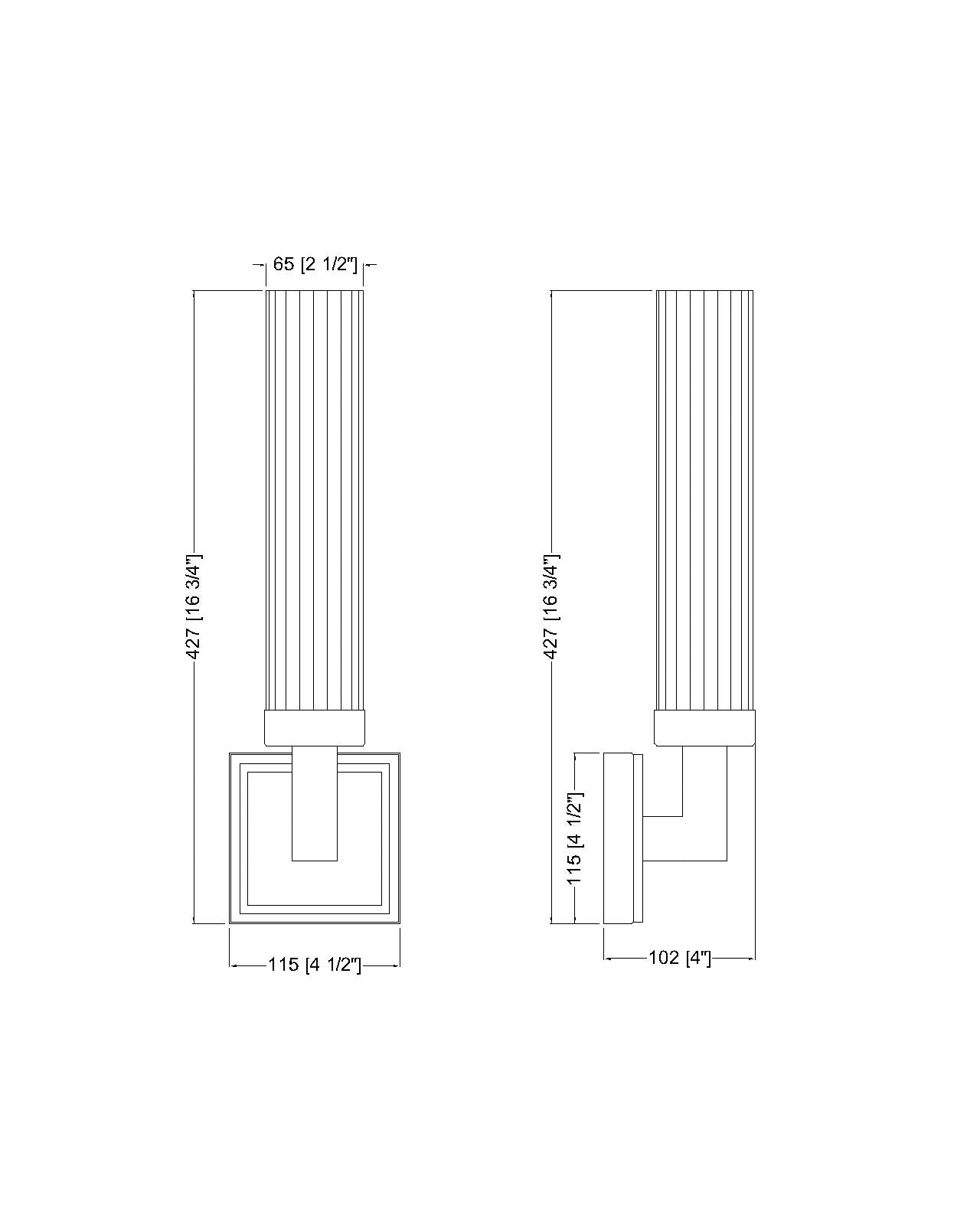 740-1S-RB - Beau 1 Light Wall 17" Sconce - Rubbed Brass