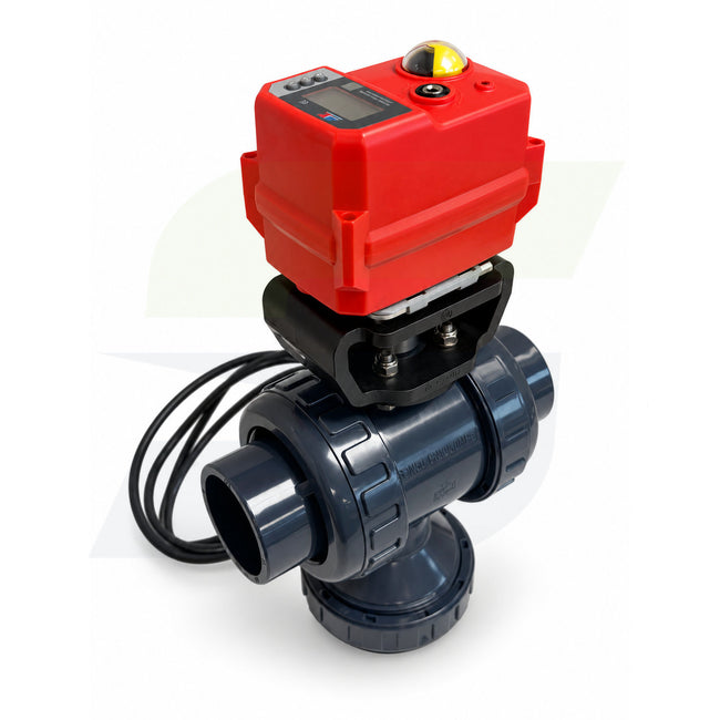 251060015 - 1-1/2" Type 23 PVC 3-Way Ball Valve - Smart Fail-Safe Actuated, EPDM
