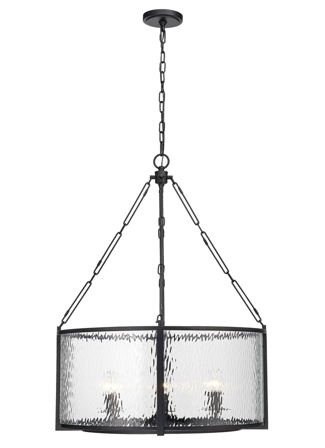 346P26-MB - Barrington 6 Light 26" Chandelier - Matte Black