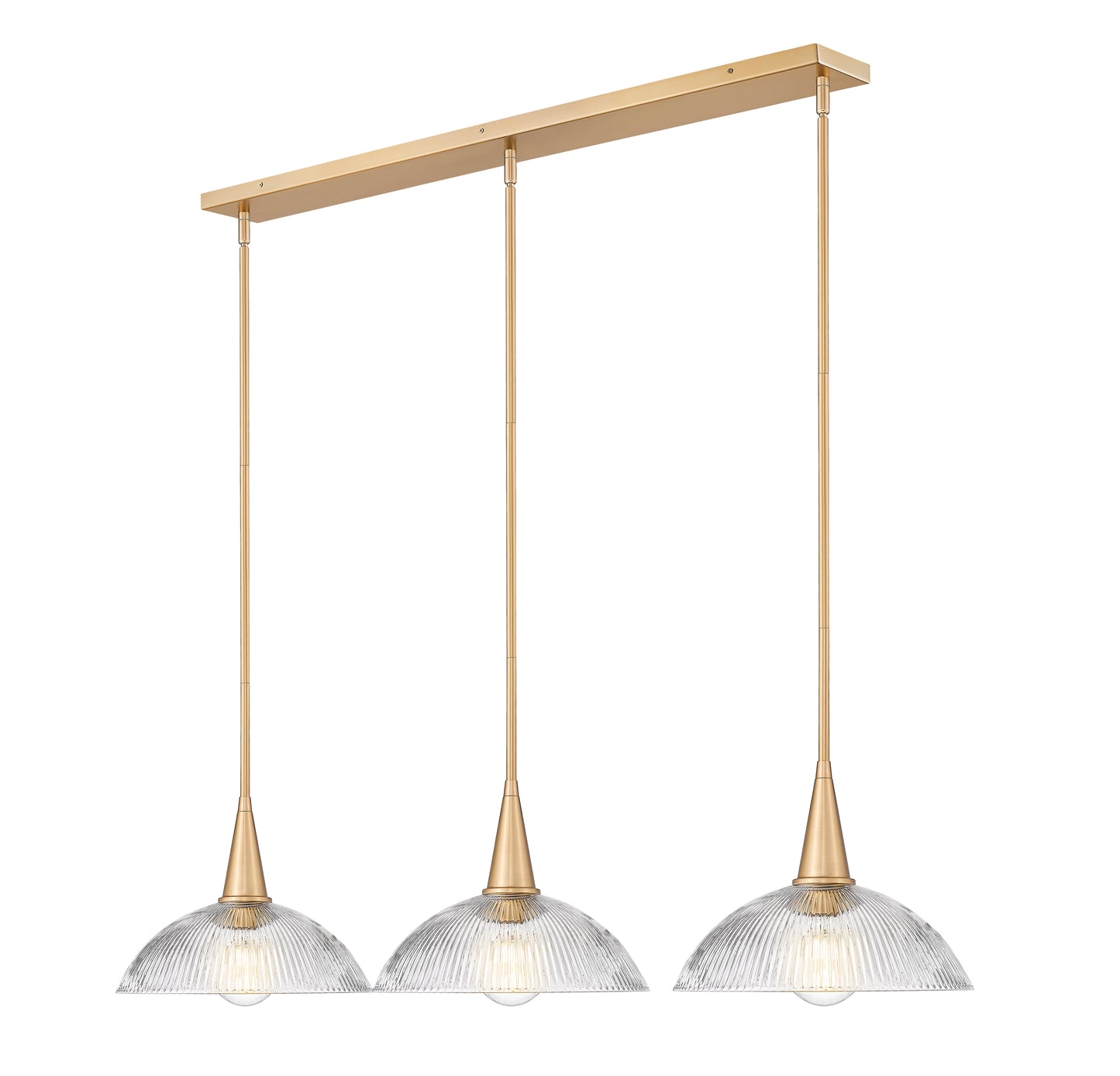 3051P12-3L-MGLD - Lunelle 3 Light Linear 52" Chandelier - Modern Gold