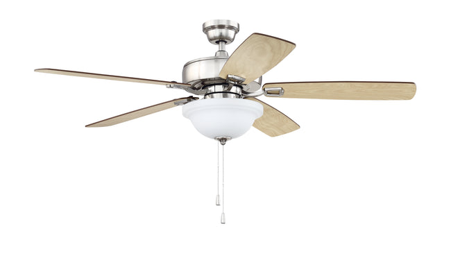 TCE52BNK5C1-C - Twist N Click 1 Light 52" 5 Blade Ceiling Fan with Light Kit - Brushed Nickel