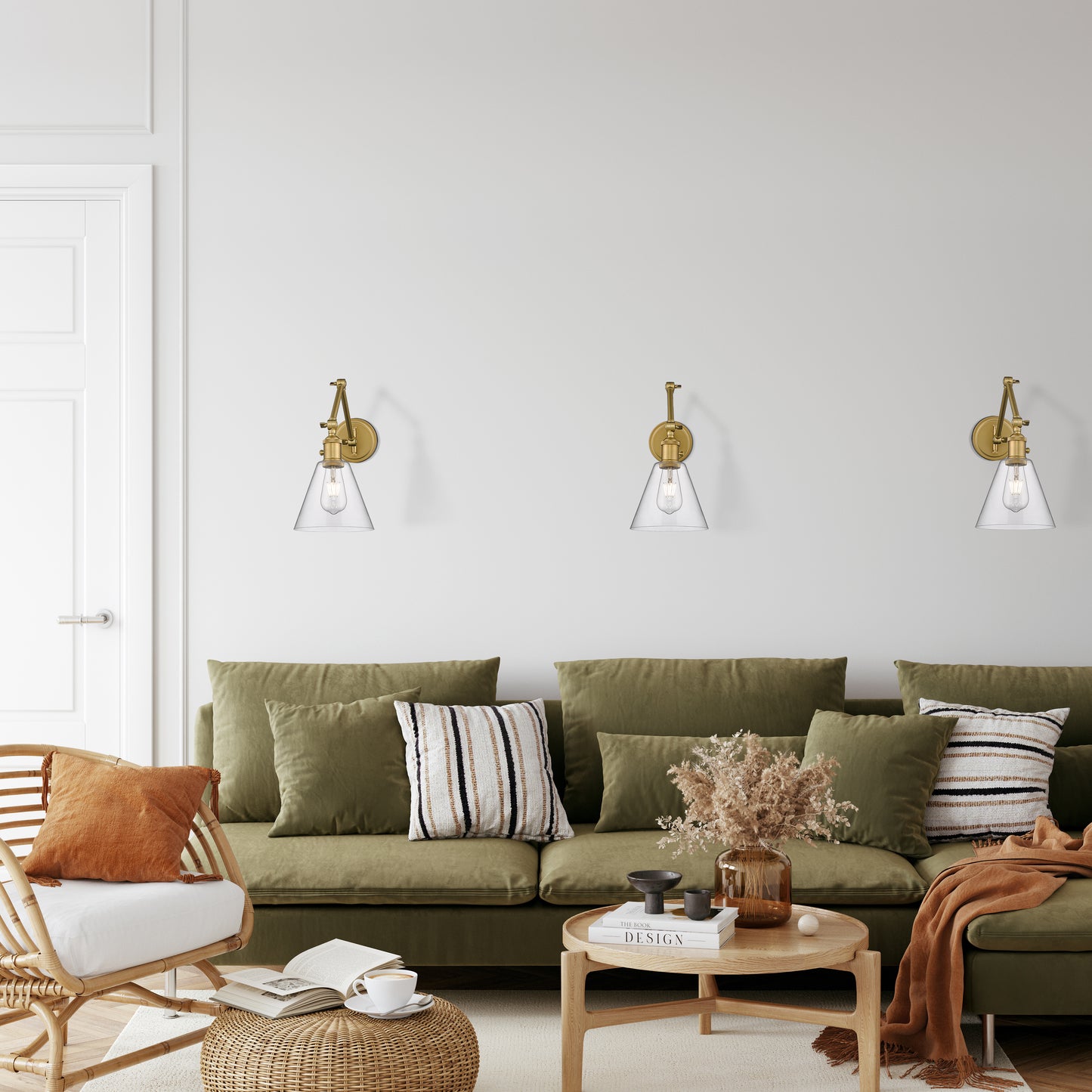 348S-RB - Gayson 1 Light Wall 8" Sconce - Rubbed Brass