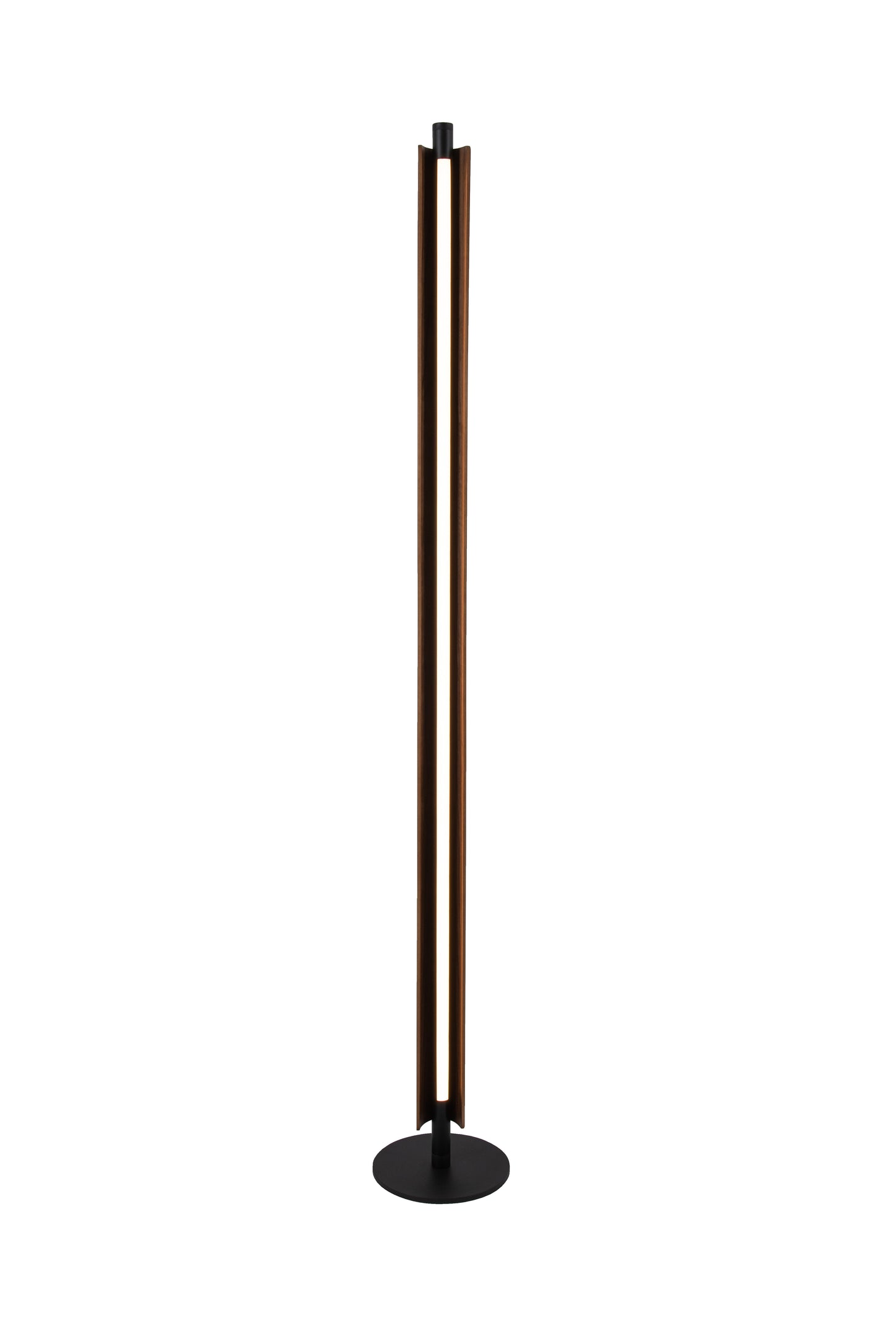 87031FBWAL-F - Cameron 1 Light 63" High Floor Lamp - Flat Black / Walnut