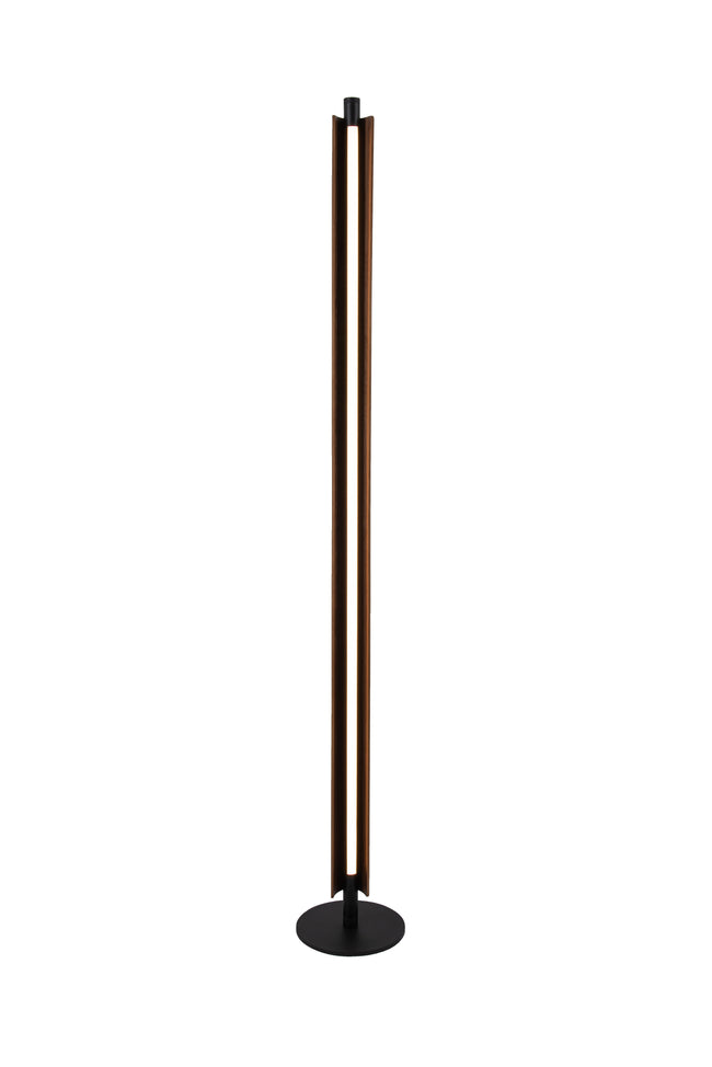 87031FBWAL-F - Cameron 1 Light 63" High Floor Lamp - Flat Black / Walnut