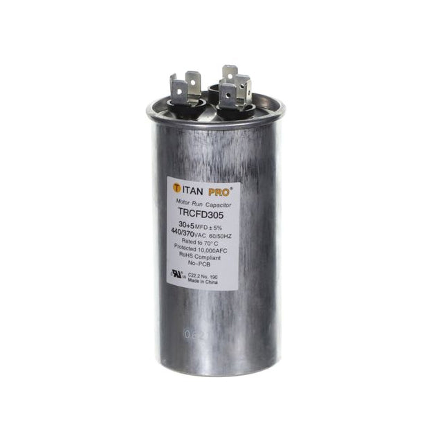 TRCFD305 - Titan Pro 30/5 MFD Round Dual Run Capacitor - 440/370V